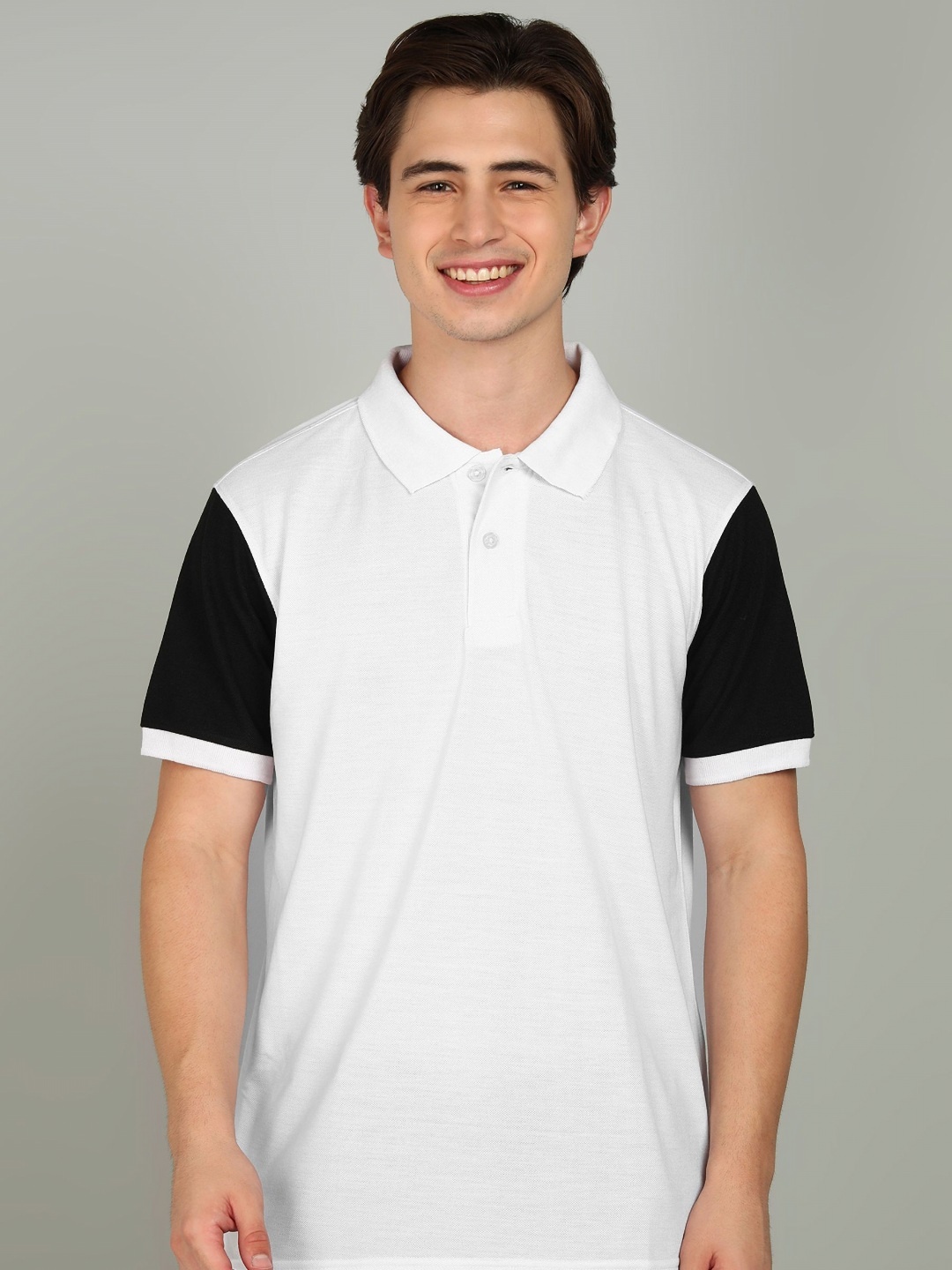 

XFOX Men Colourblocked Polo Collar T-shirt, White