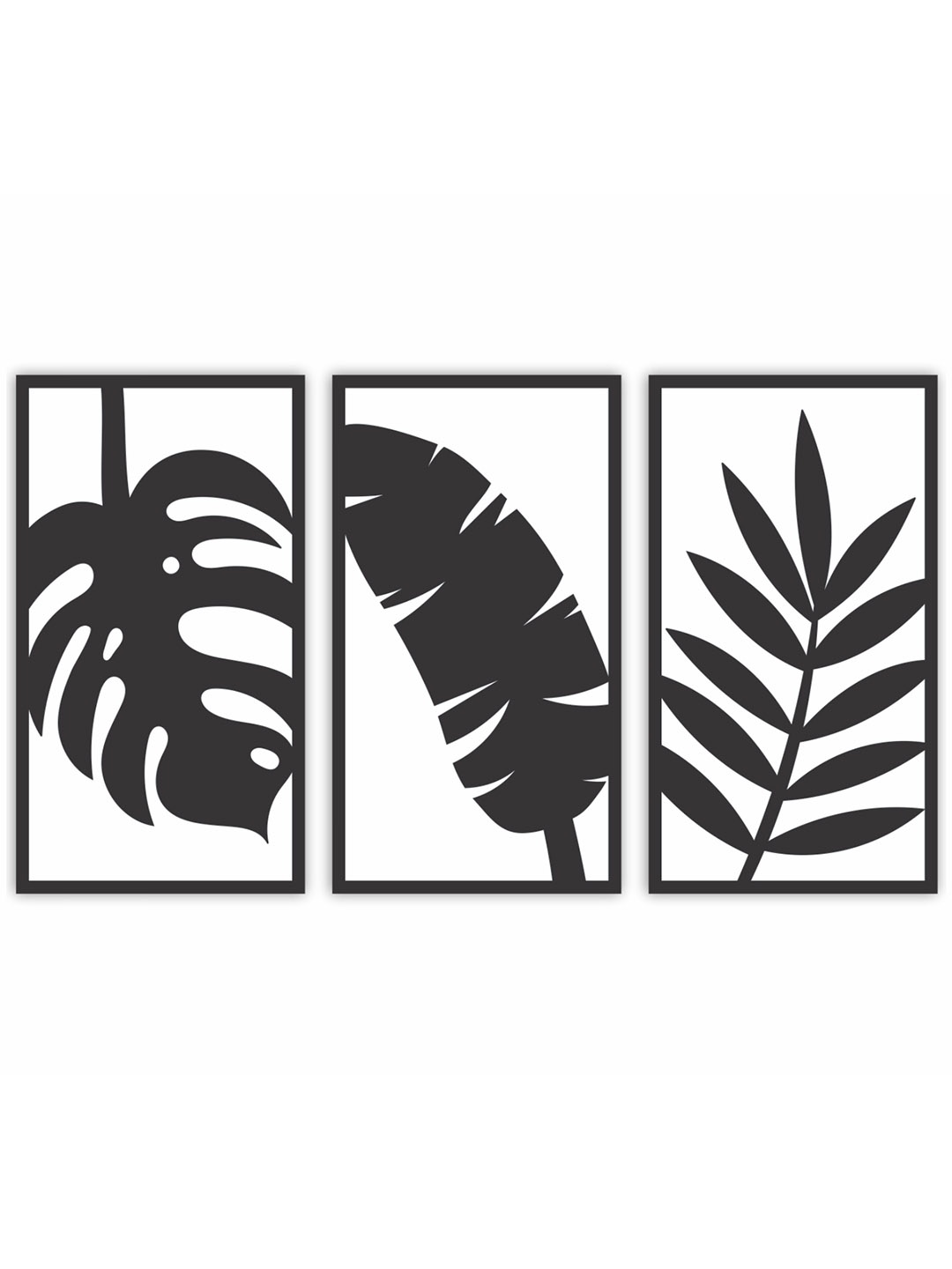 

CVANU Black & White 3Pieces Wooden Laser Cutting Tree Cutout Wall Art