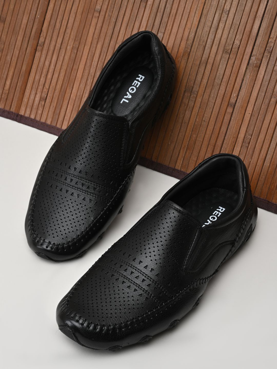 

Regal Men Leather Slip-On Sneakers, Black
