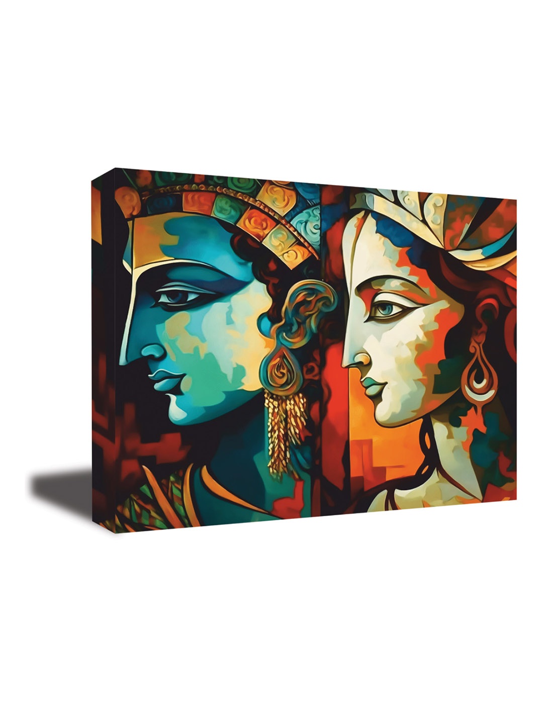 

CVANU Blue & Orange Religious Canvas Painting Wall Art