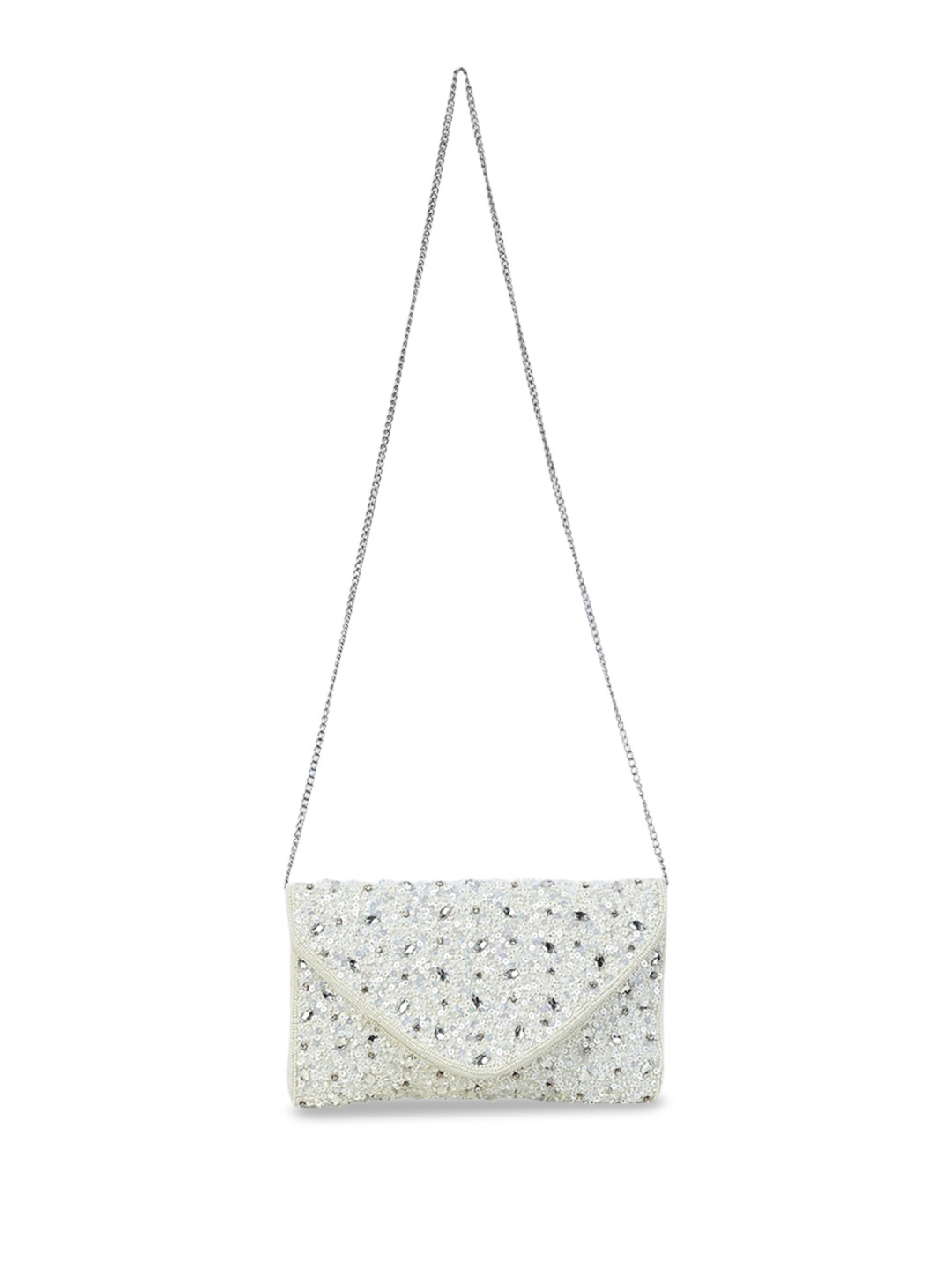 

MARKQUES Embellished Structured Sling Bag, White