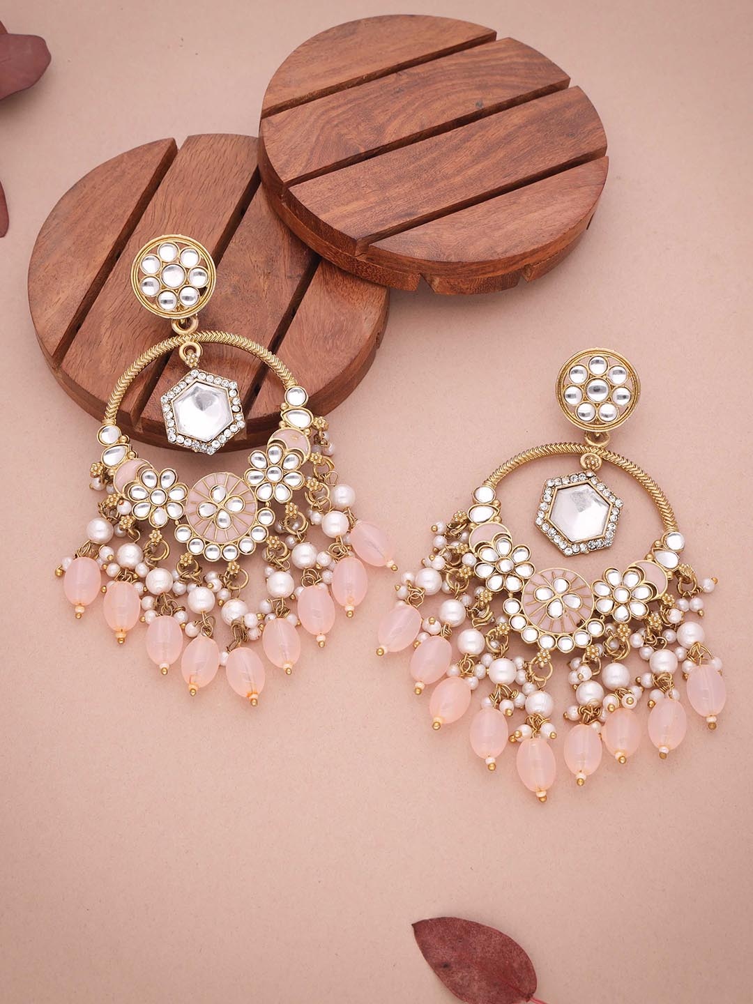 

Anouk Gold Plated Artificial Beads Contemporary Jhumkas