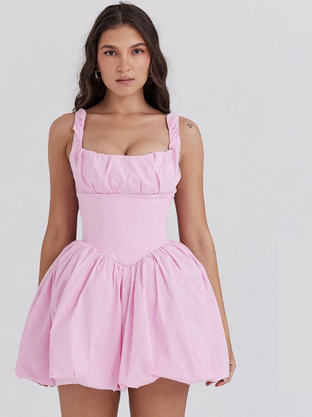 

JC Mode Fit & Flare Mini Dress, Pink