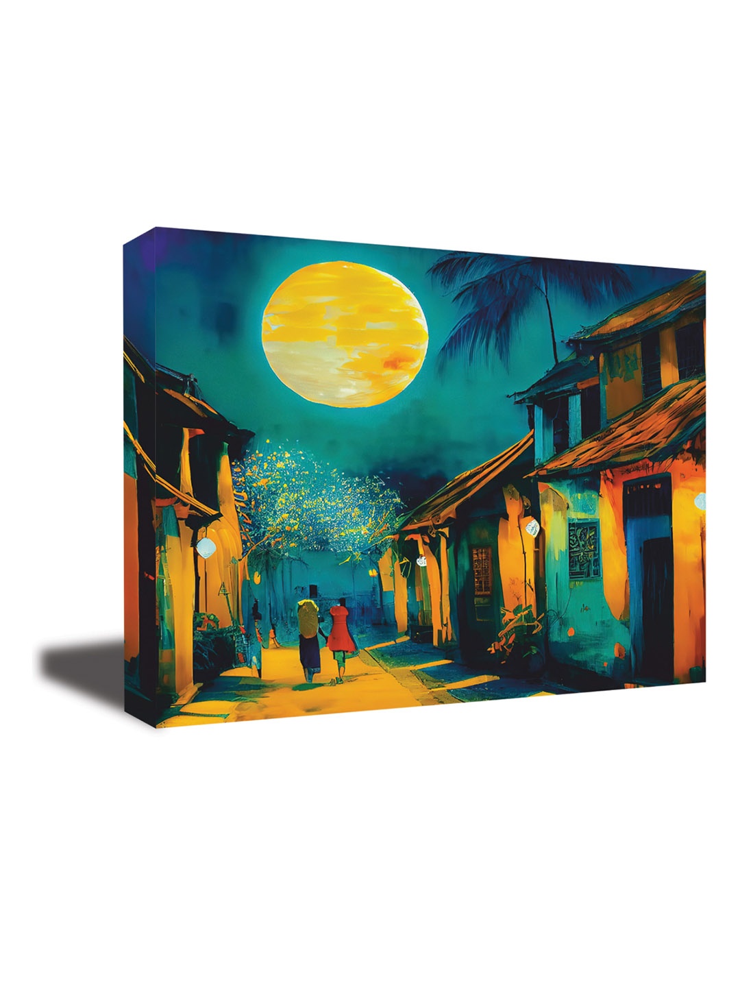 

CVANU Orange & Blue Canvas Painting Wall Art