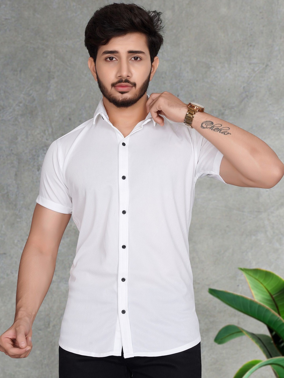 

MARMIC FAB Men Classic Slim Fit Opaque Printed Casual Shirt, White