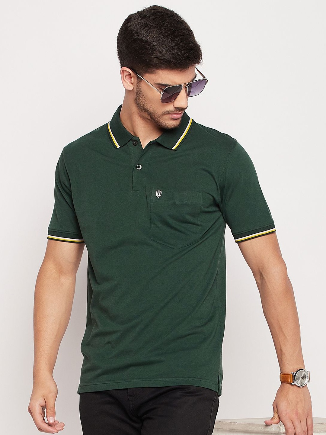 

UNIBERRY Men Polo Collar T-shirt, Olive