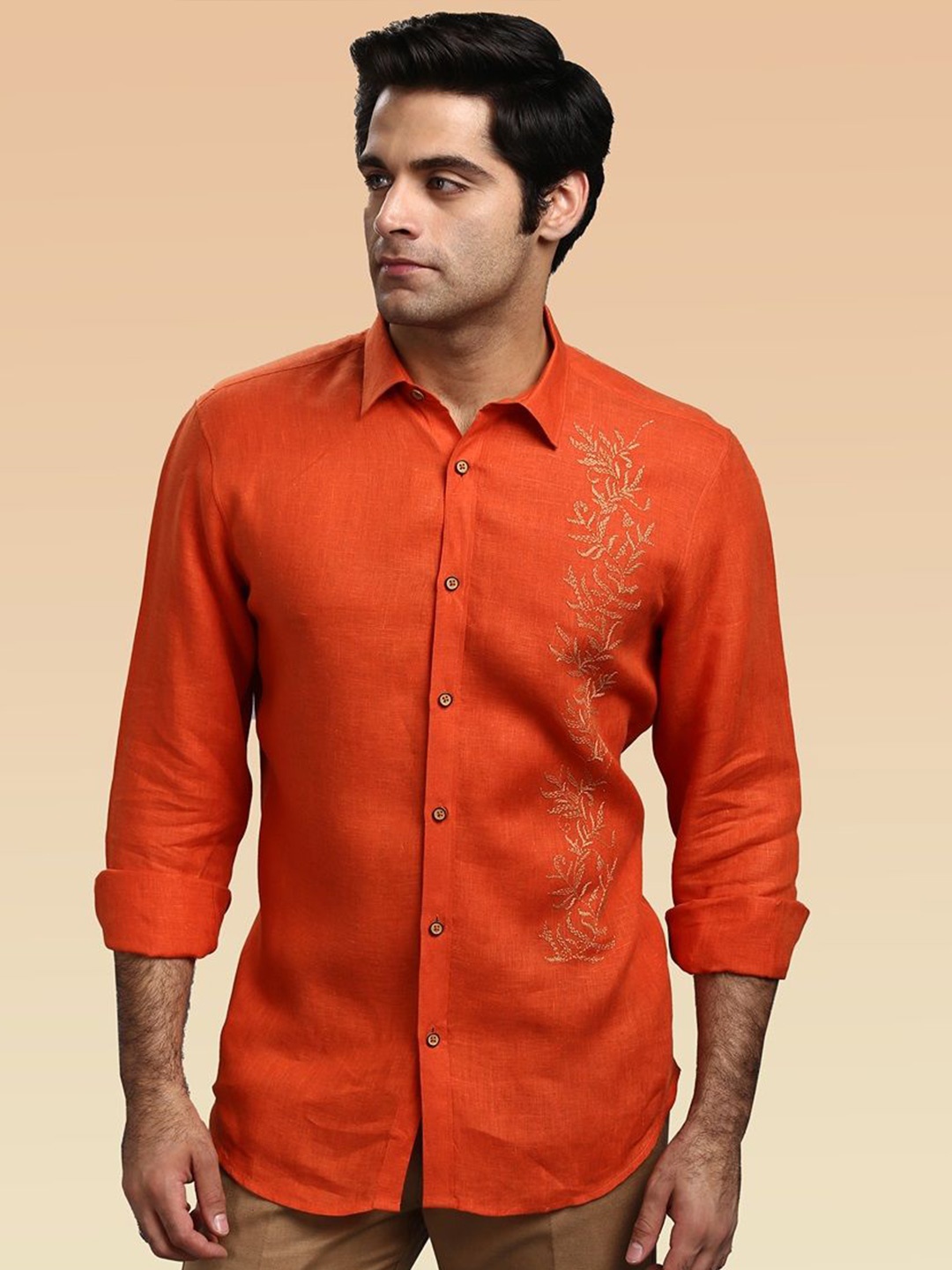 

ASUKA Men Opaque Casual Shirt, Orange