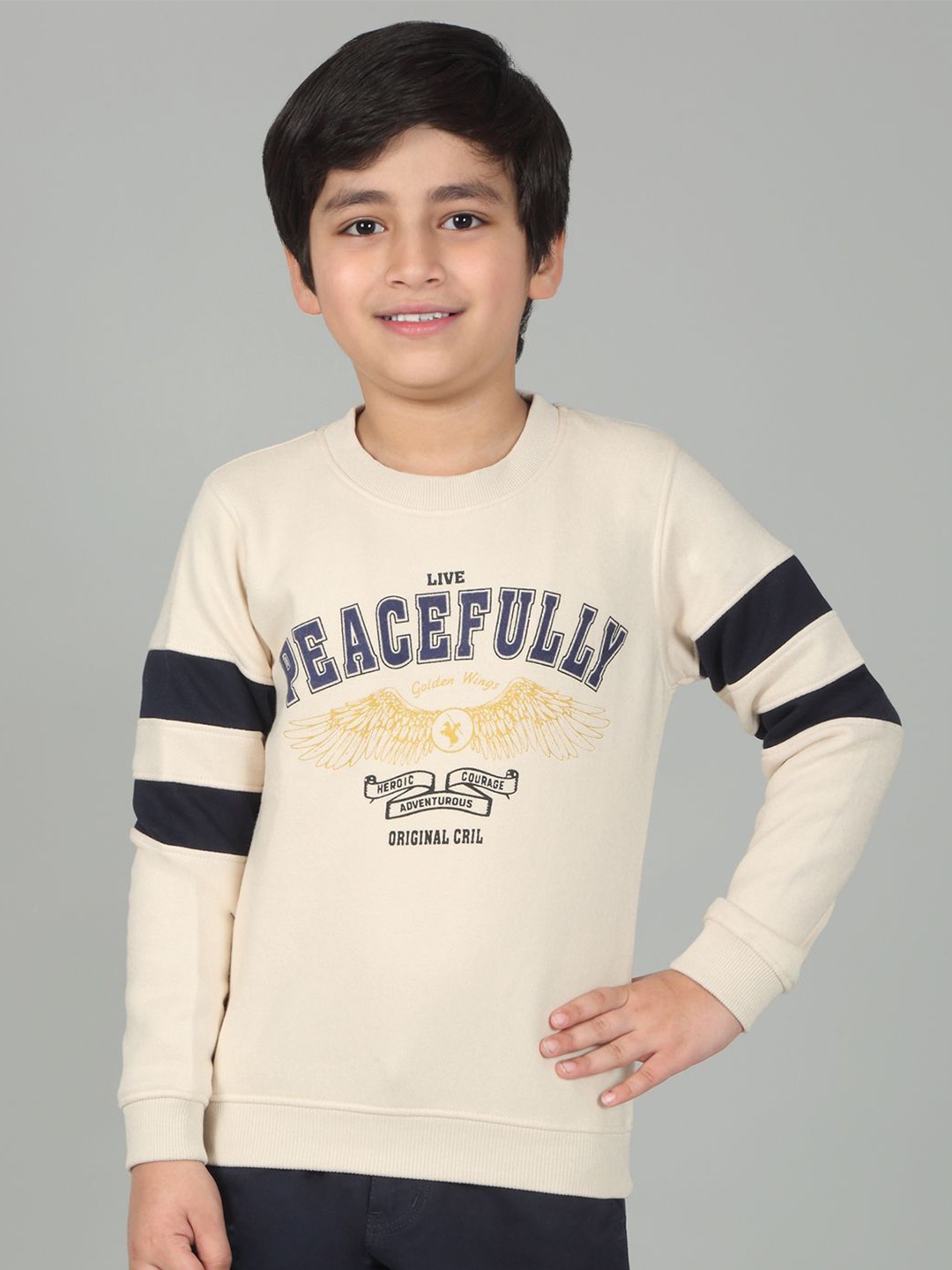 

Cantabil Boys Colourblocked Sweatshirt, Navy blue