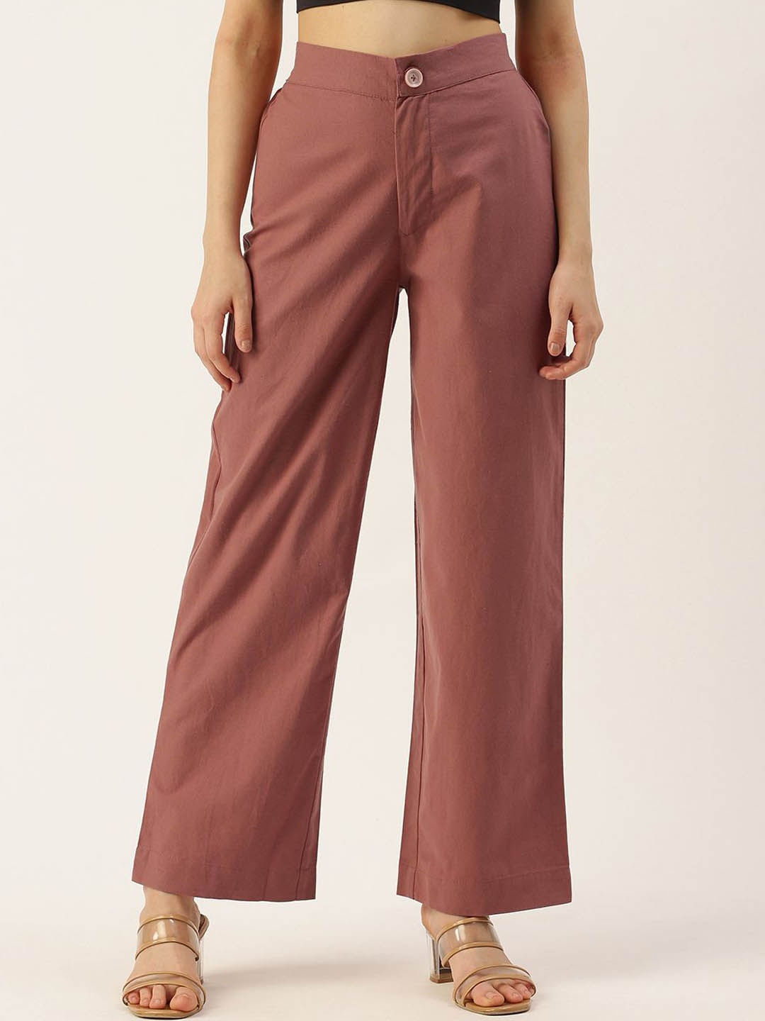 

VYMO Women Trousers, Peach