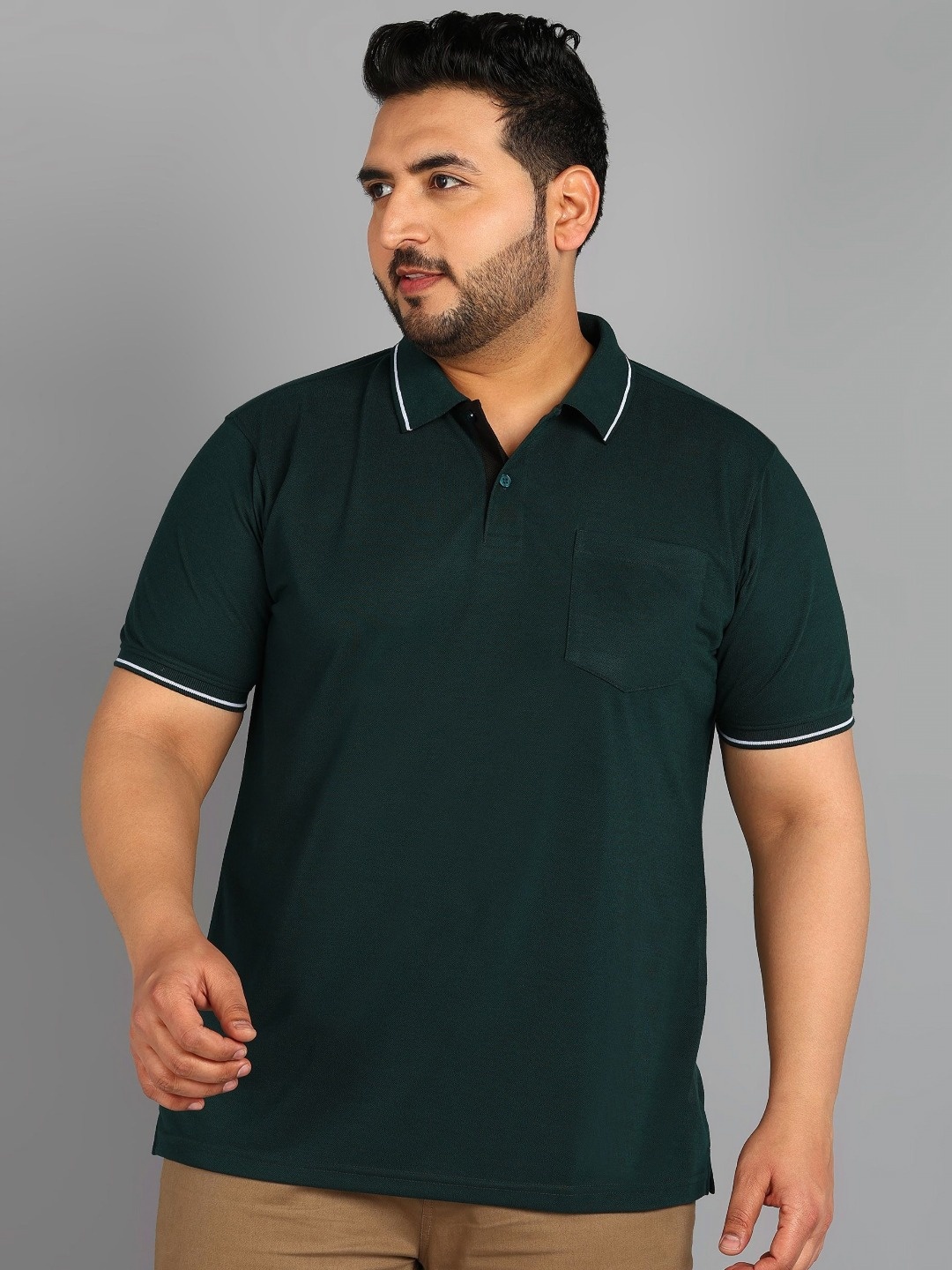 

XFOX Men Polo Collar T-shirt, Green
