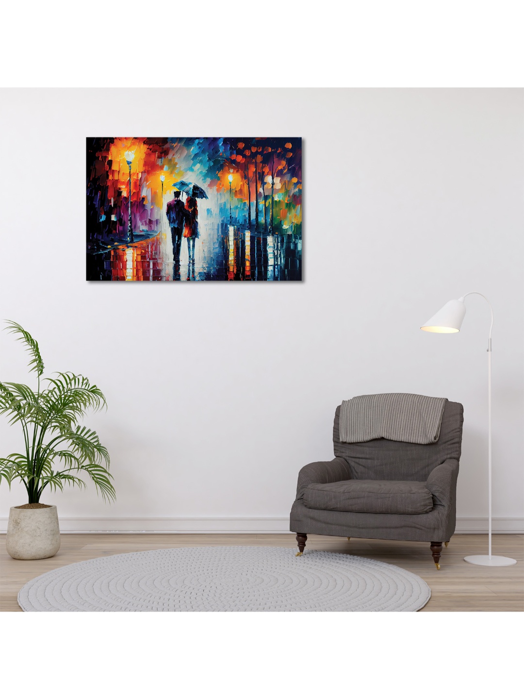

CVANU Blue & Black Canvas Wall Painting