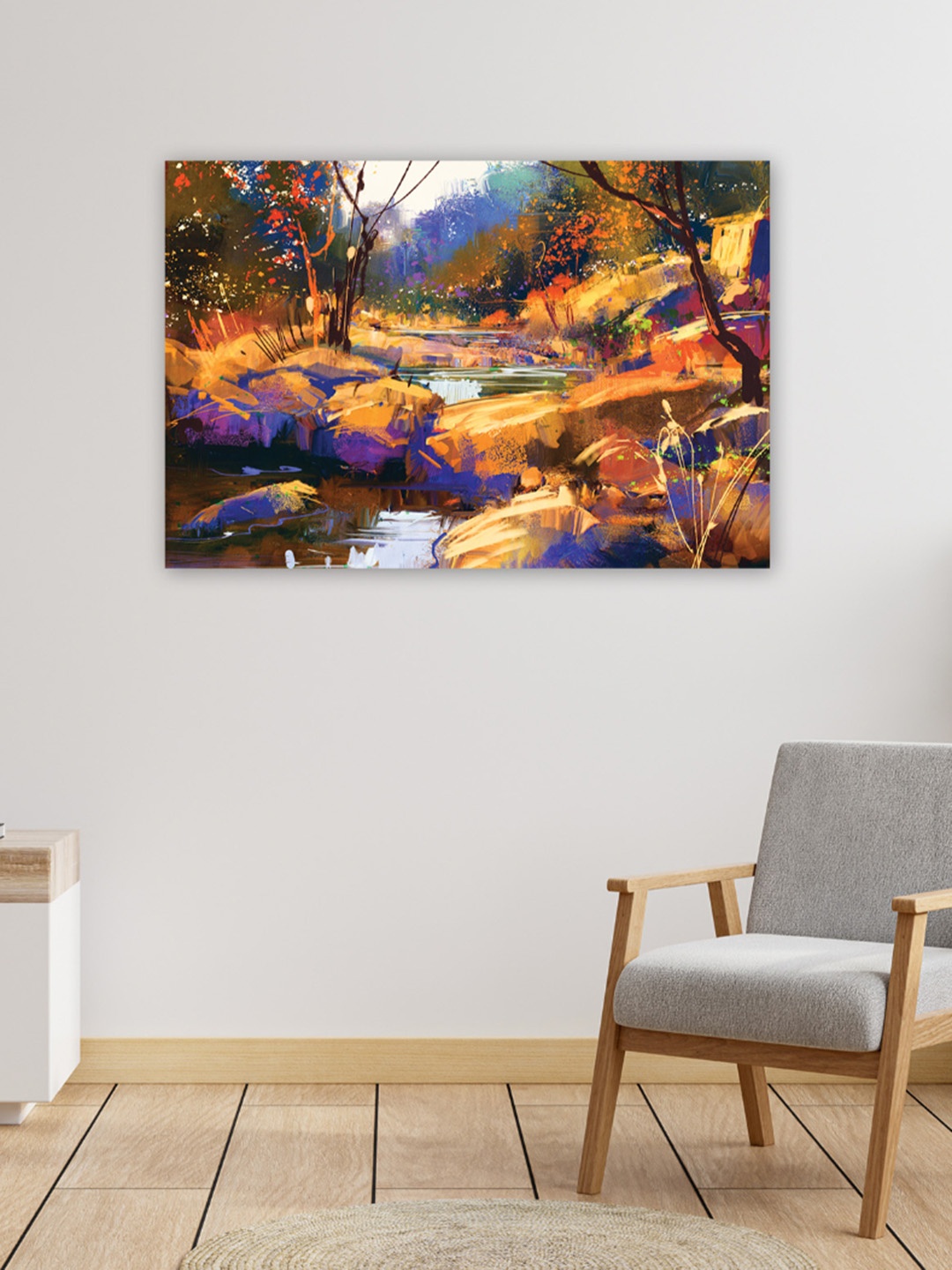 

CVANU Blue & Orange Canvas Painting Wall Art