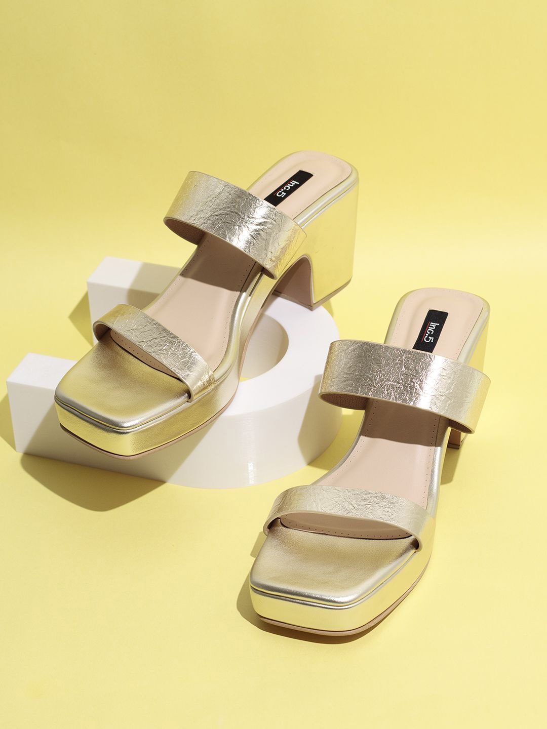 

Inc 5 Party Block Sandals, Gold