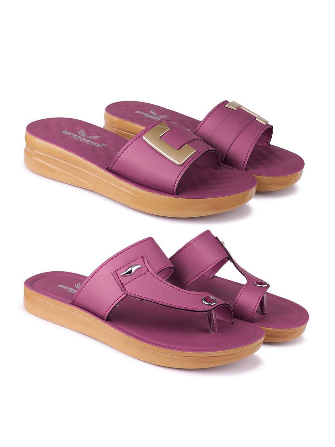 

BERSACHE Women Open Toe Flats, Purple