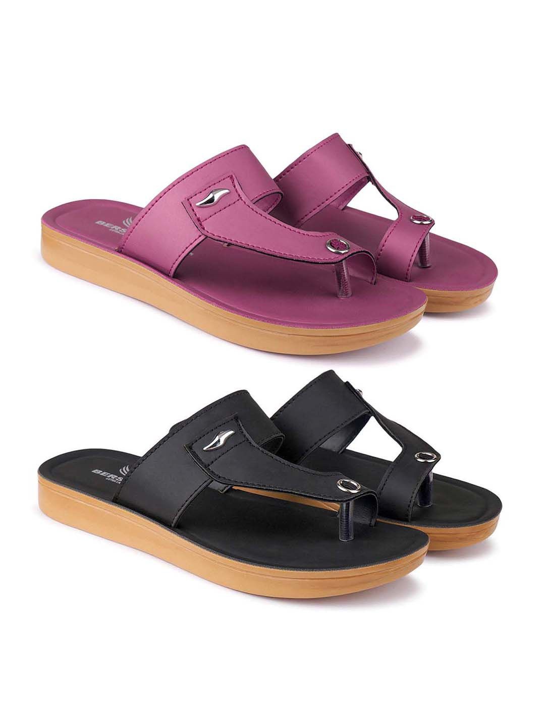

BERSACHE Women Open Toe Flats, Purple