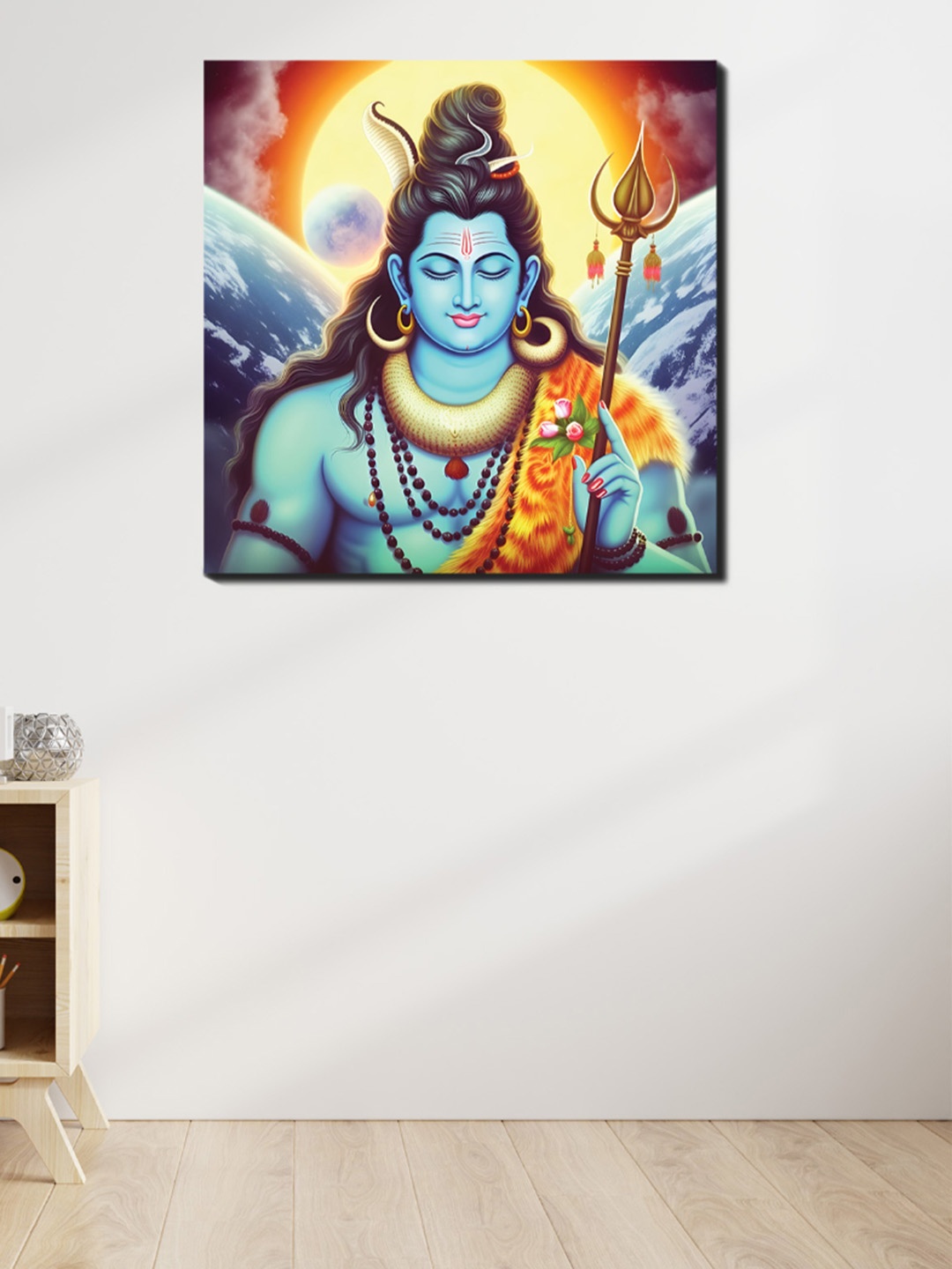 

CVANU Blue& Yellow Religious Canvas Wall Paintings