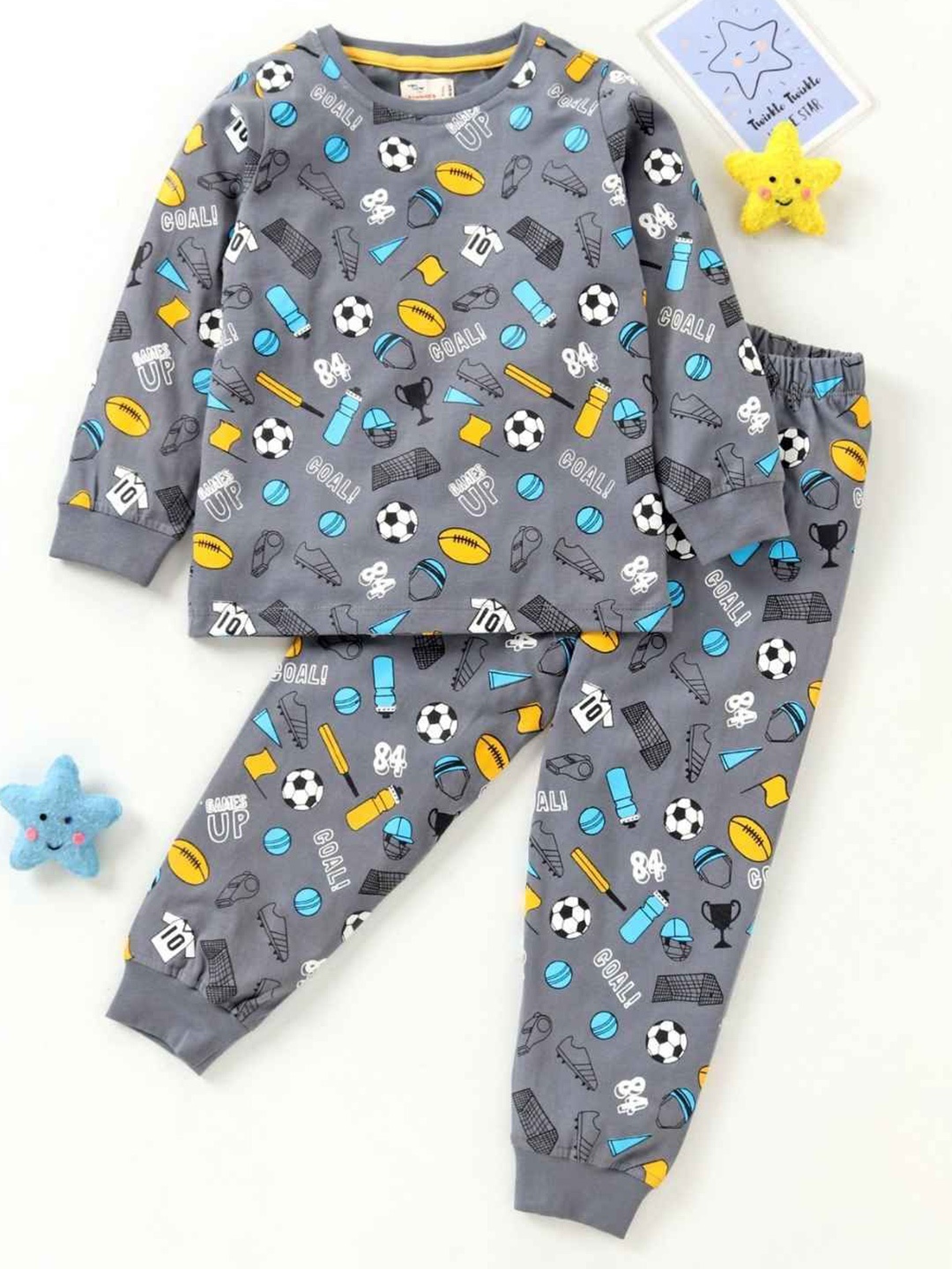 

BLUSHES Unisex Kids T-shirt with Pyjamas, Grey