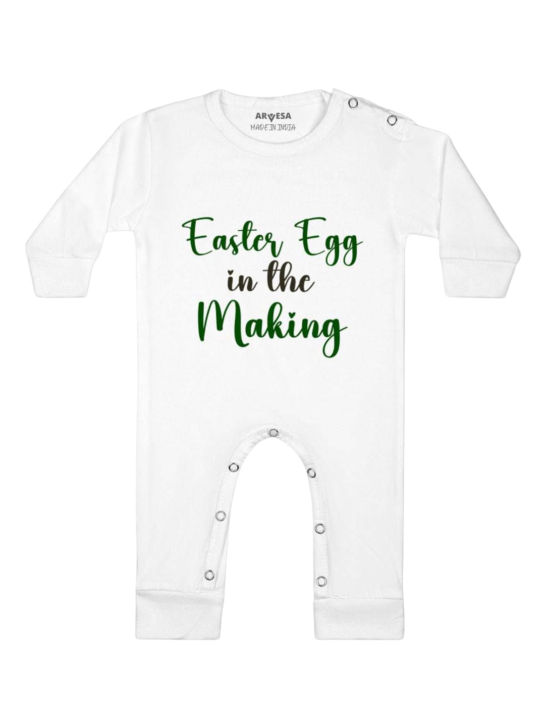 

Arvesa Easter Egg The Making Printed Baby Romper, White