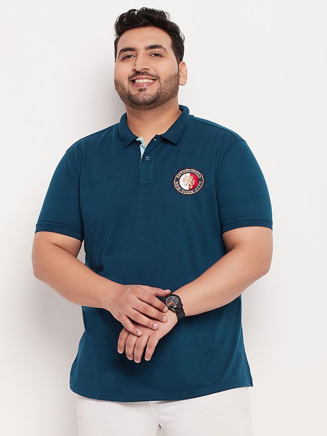 

XFOX Men Polo Collar T-shirt, Navy blue