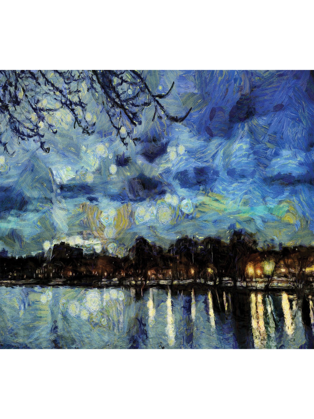 

CVANU Blue & Grey Abstarct Canvas Painting Wall Art