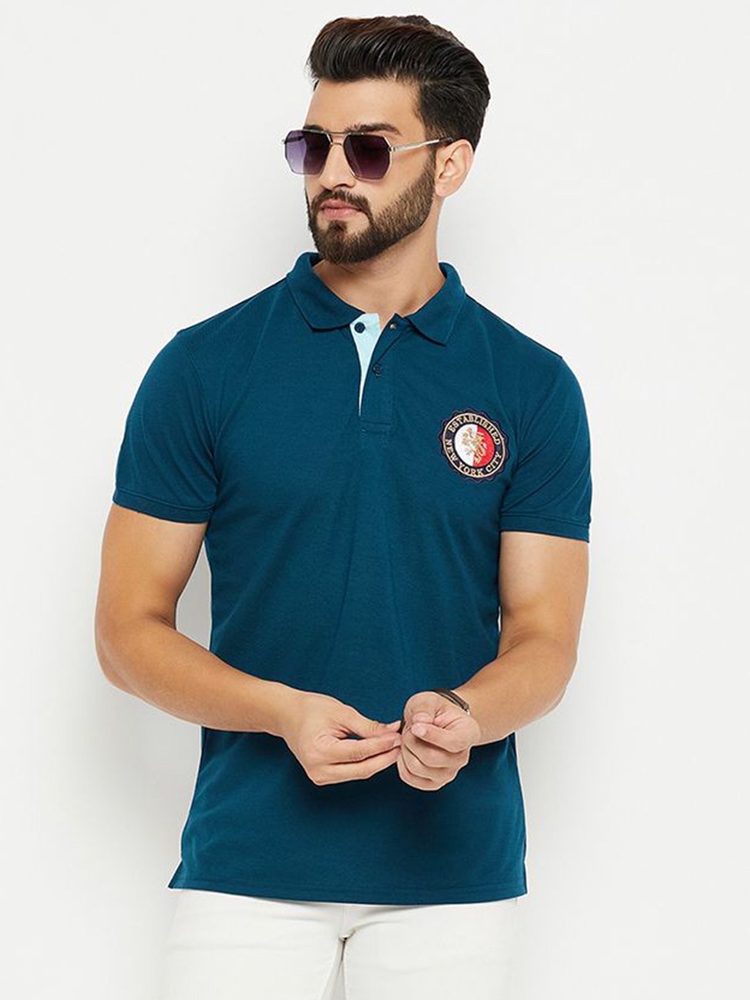 

XFOX Men Polo Collar T-shirt, Navy blue