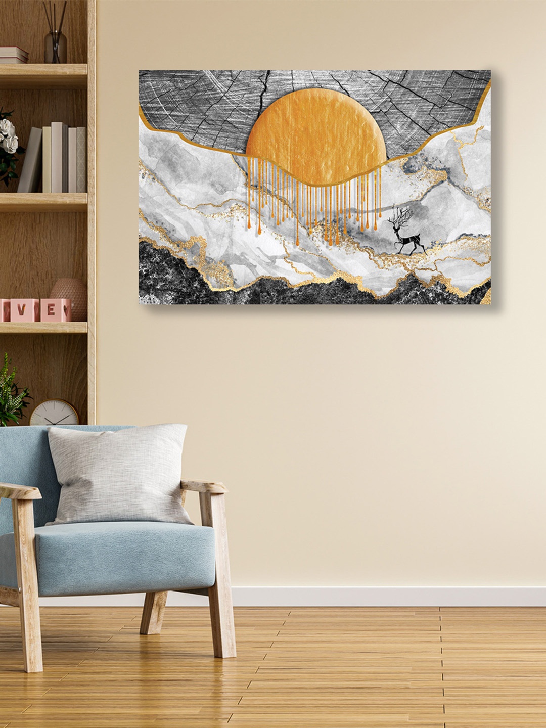 

CVANU Grey & White Canvas Painting Wall Art