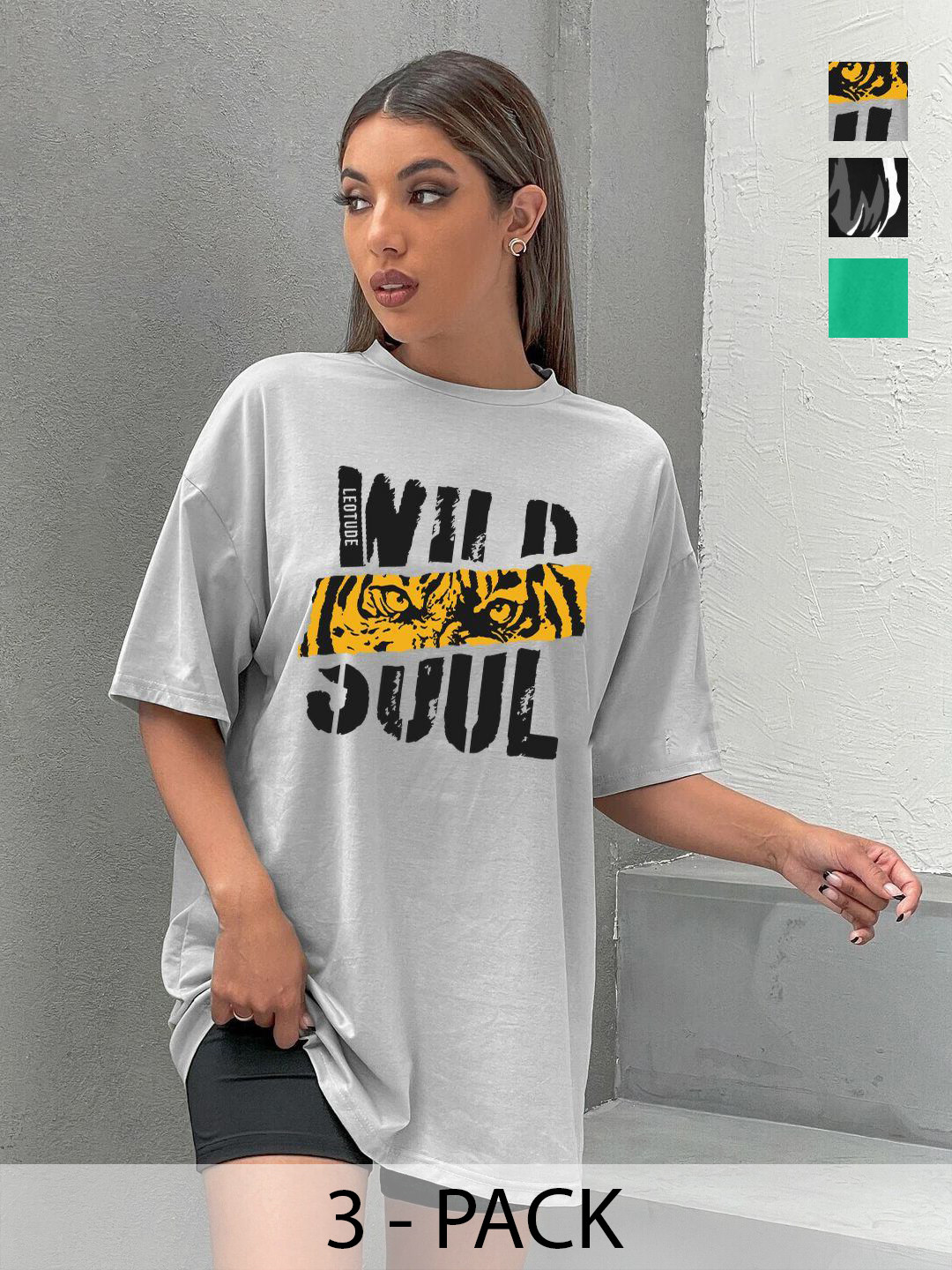 

Leotude Women 3 Printed T-shirt, Multi