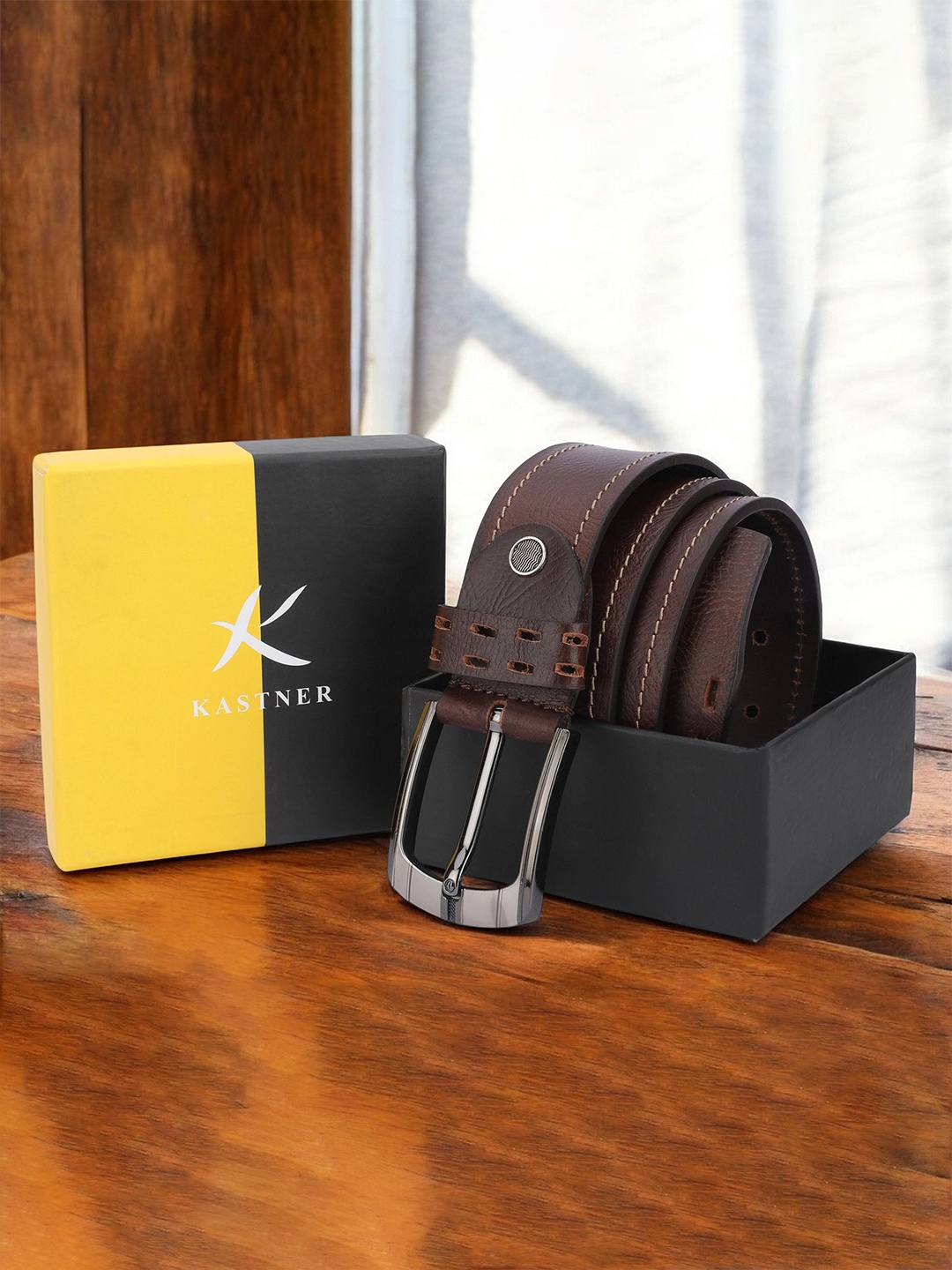 

Kastner Men Leather Formal Belt, Brown