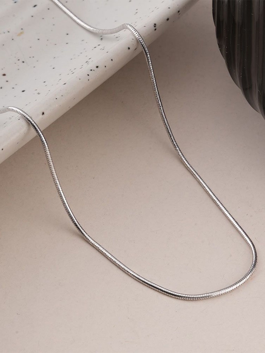 

PALMONAS Men Sterling Silver Rhodium-Plated Chain