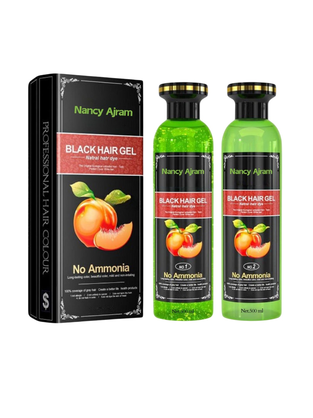 

NANCY AJRAM Natural Hair Dye Color - 500 ml Each - Black