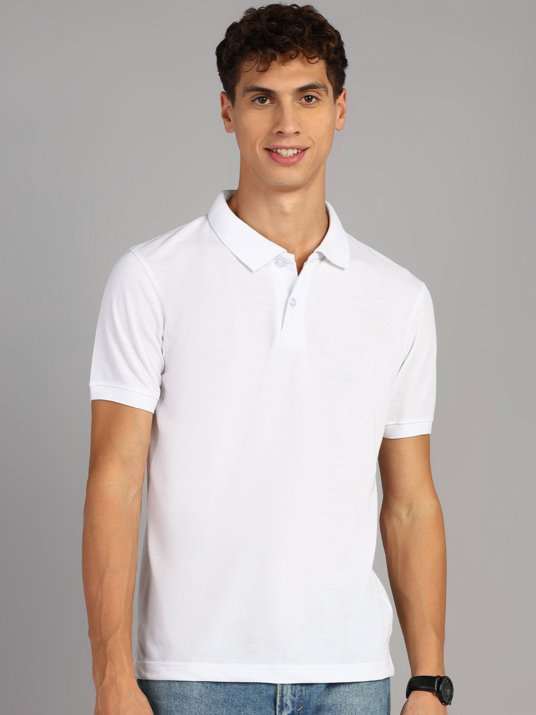 

XFOX Men Polo Collar T-shirt, White