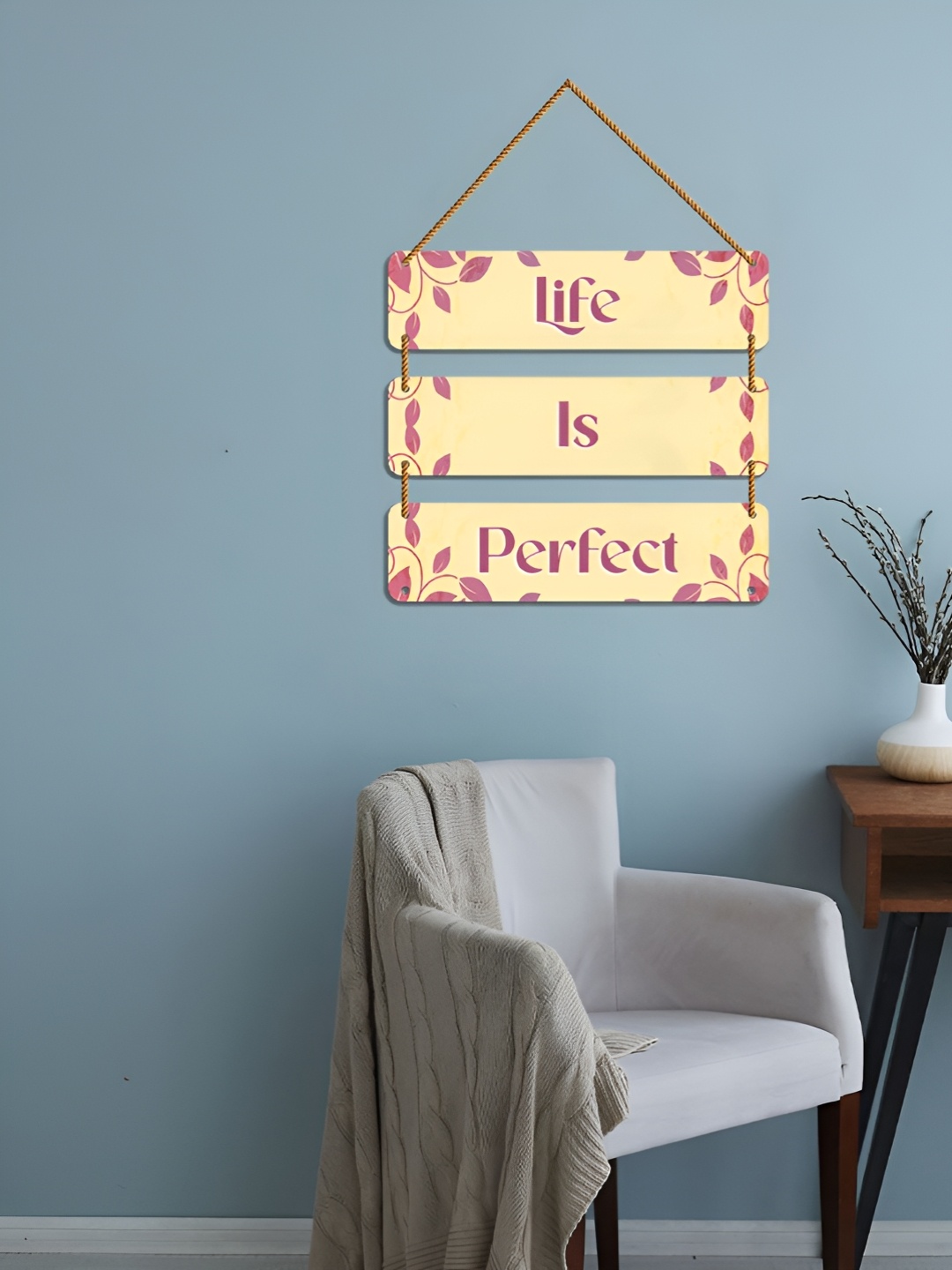 

WallDaddy Beige & Pink Motivational Qoute Printed Wooded Signs And Plaques Wall Decor