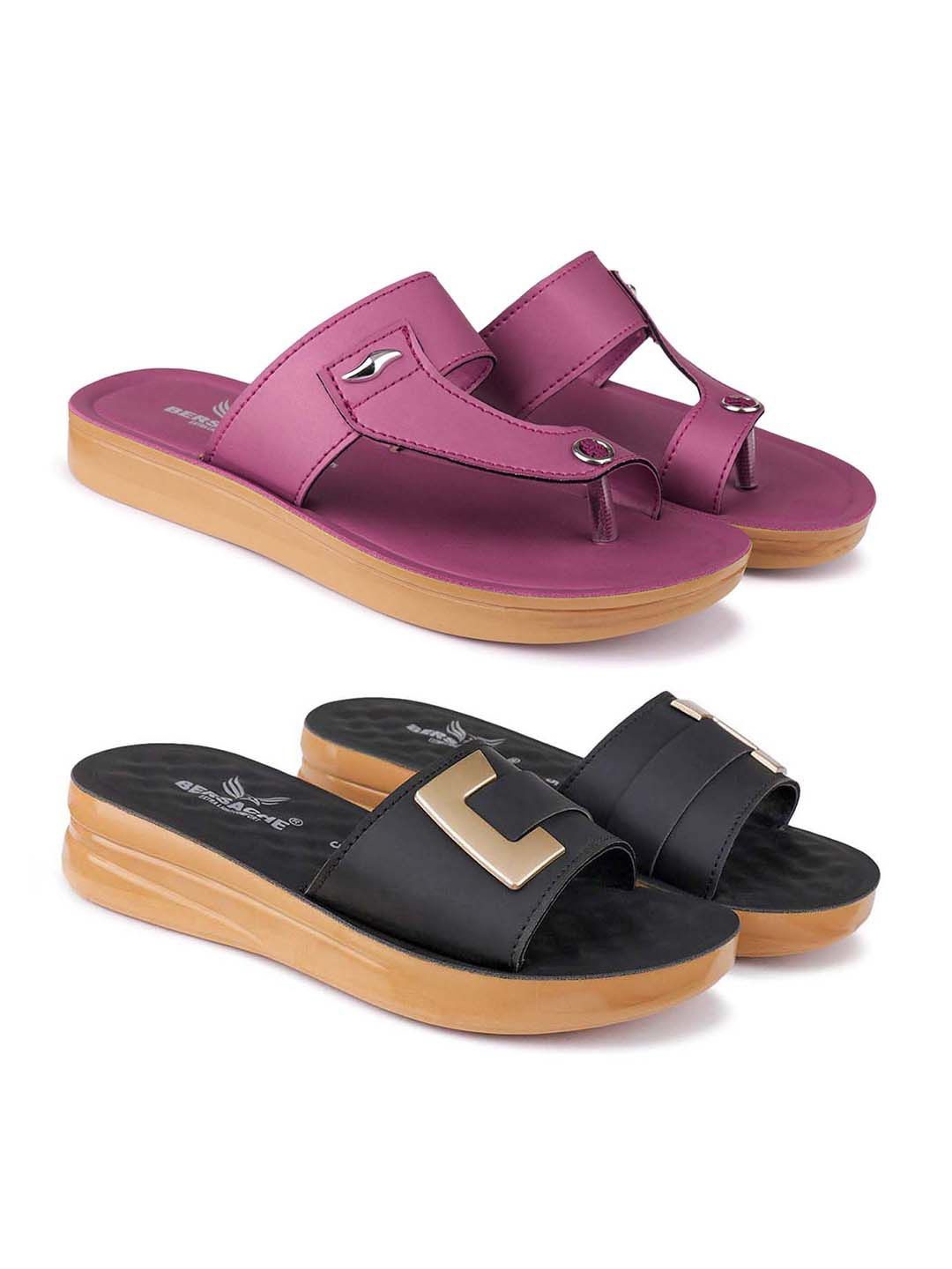 

BERSACHE Women Open Toe Flats, Purple
