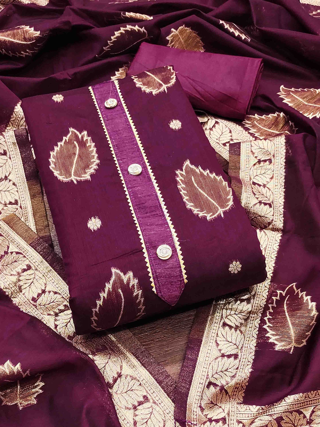 

KIMISHA Unstitched Dress Material, Purple