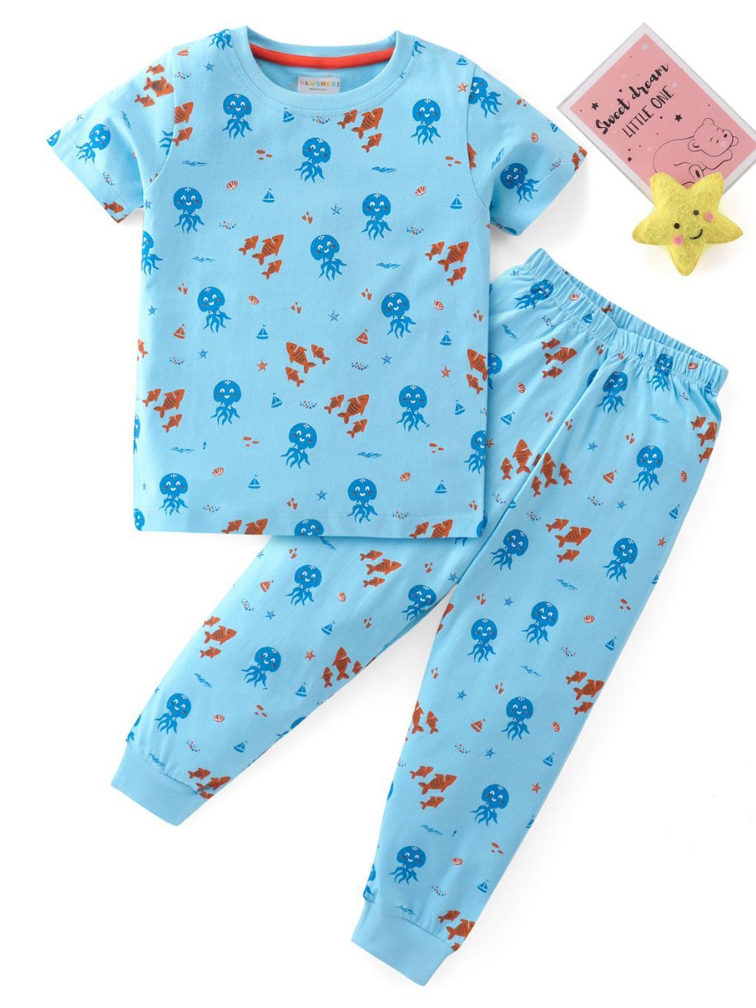 

BLUSHES Unisex Kids T-shirt with Pyjamas, Blue