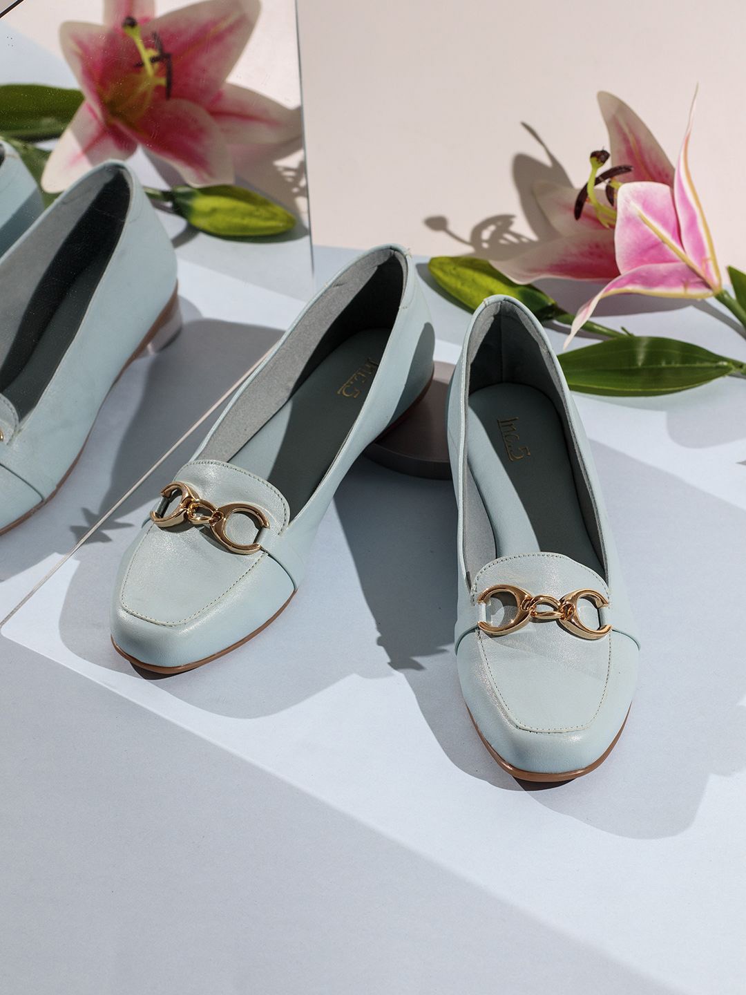 

Inc 5 Women Mules with Buckles Flats, Blue