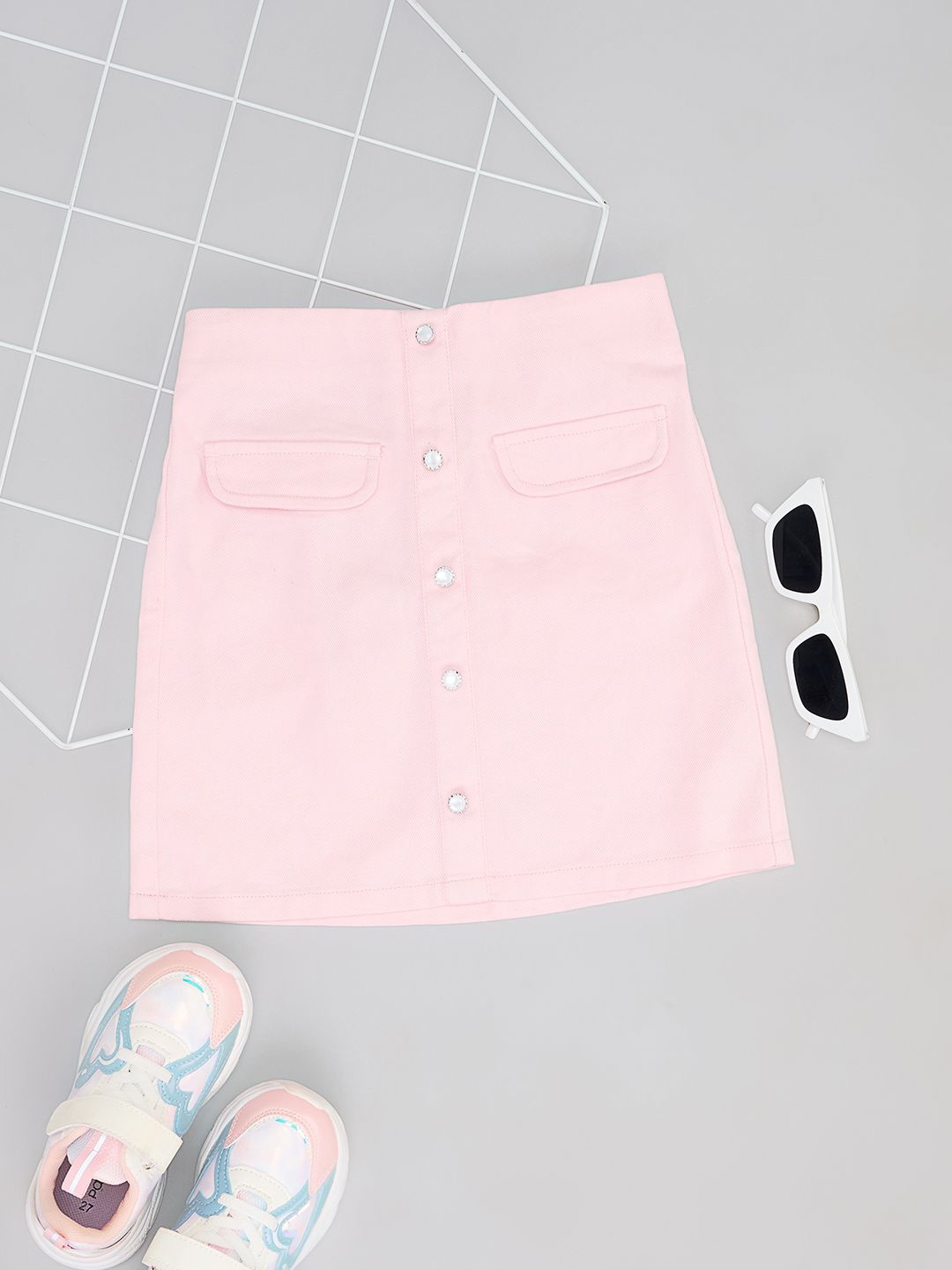 

Pantaloons Junior Girls A-Line Midi Skirt, Pink