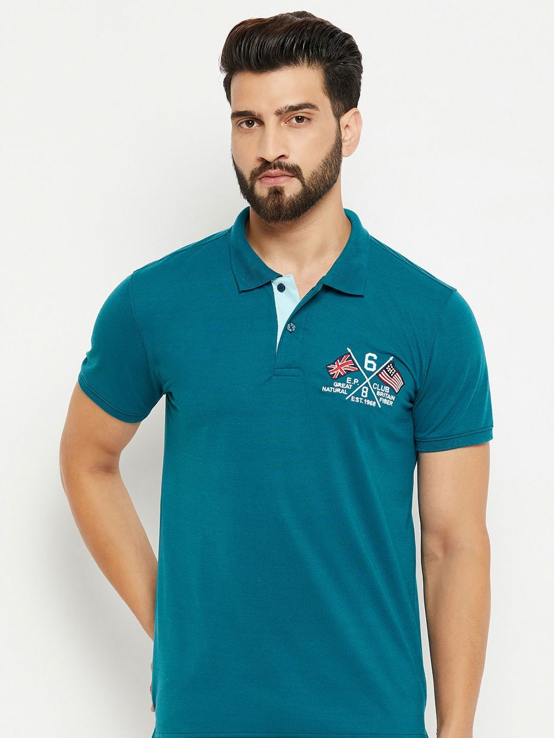 

XFOX Men Polo Collar T-shirt, Blue