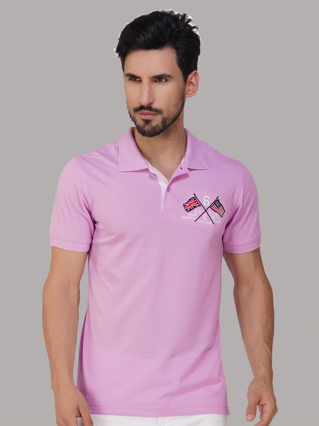 

XFOX Men Polo Collar T-shirt, Purple