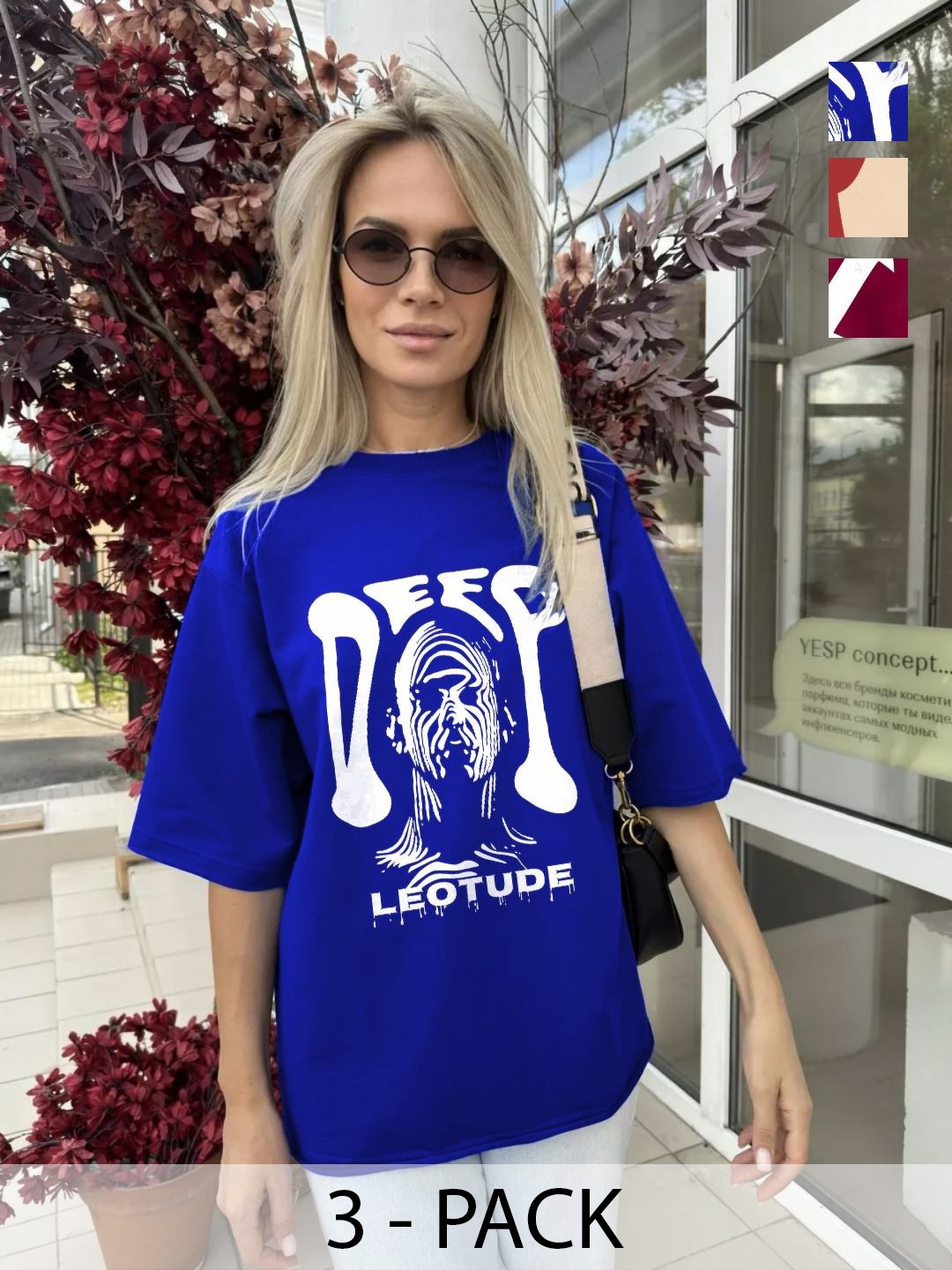 

Leotude Women 3 Printed T-shirt, Multi