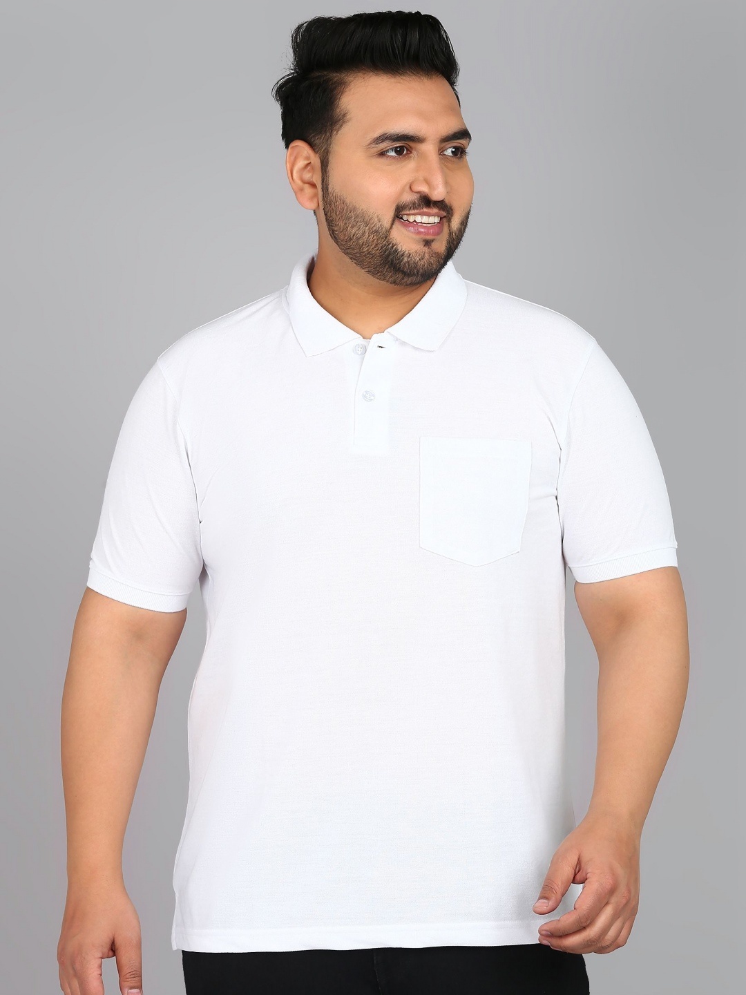 

XFOX Men Polo Collar T-shirt, White