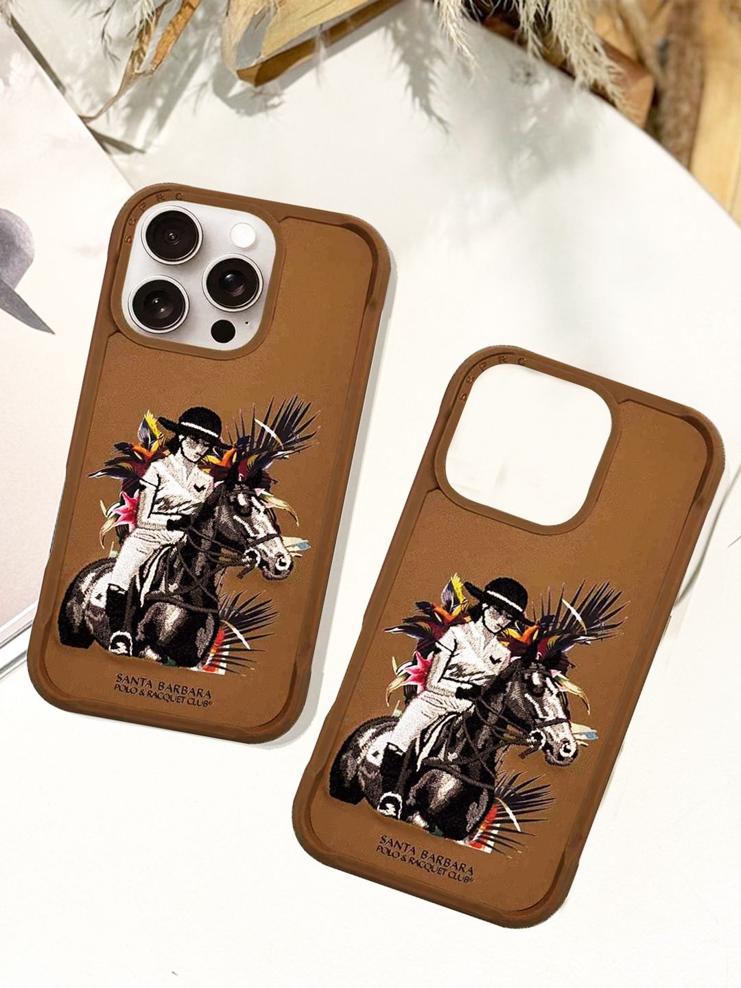 

TREEMODA Cartoon Characters Printed iPhone 16 Pro Back Case Mobile Accessories, Brown