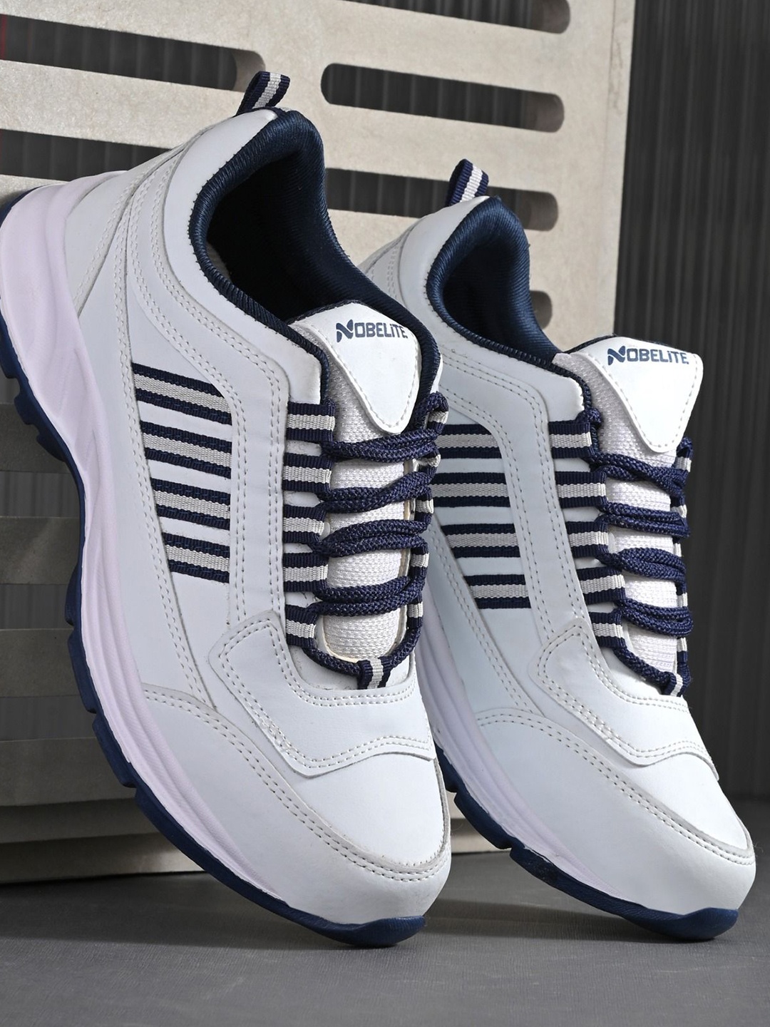 

NOBELITE Men Running Non-Marking Shoes, White