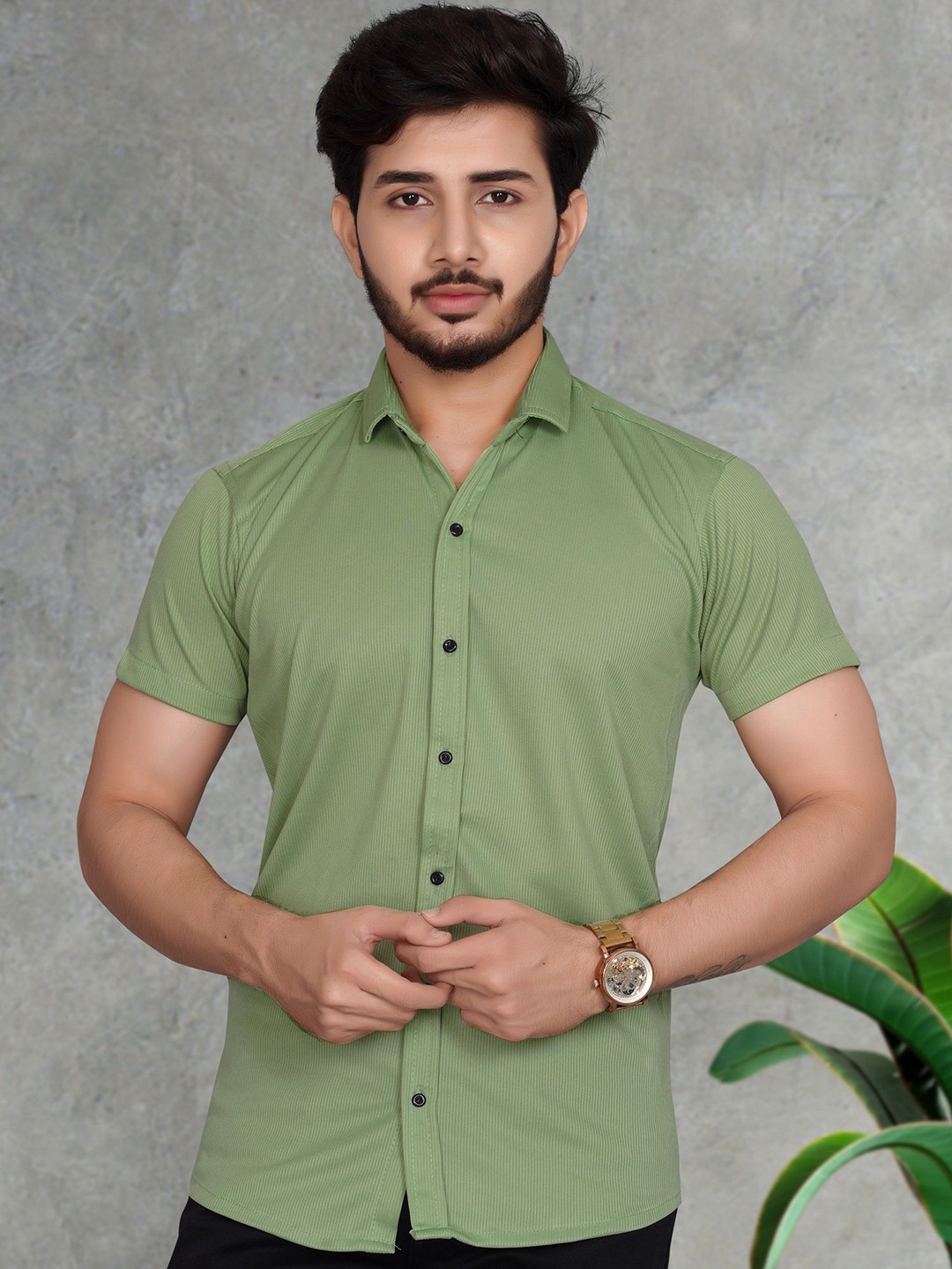 

MARMIC FAB Men Classic Slim Fit Opaque Printed Casual Shirt, Green