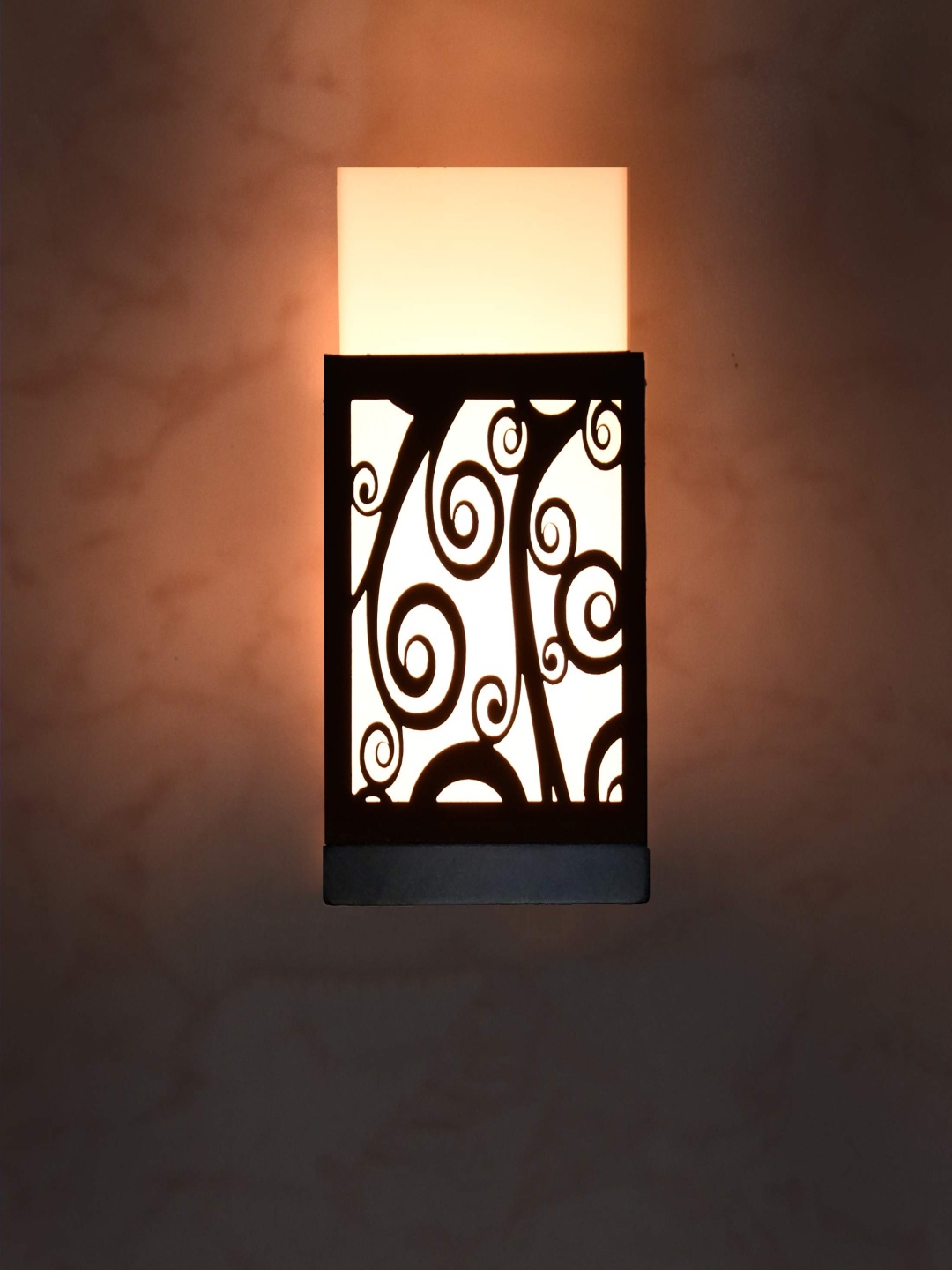 

Gojeeva Black Textured Wooden Square Shaped Wall Lamps