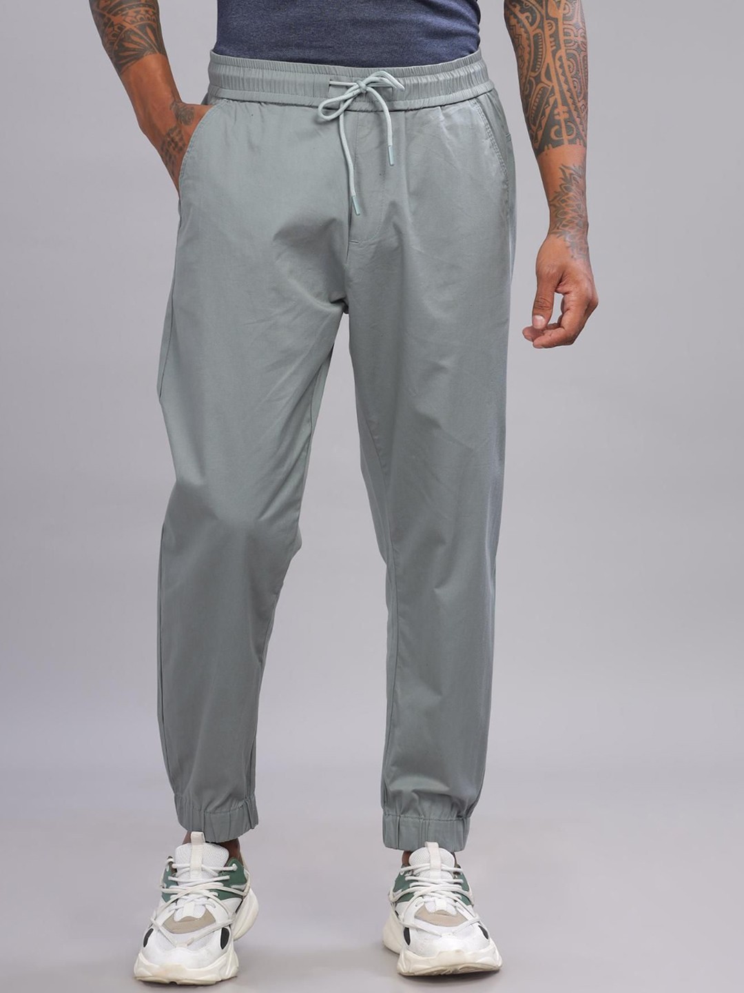 

COLOR HUNT Men Comfort Easy Wash Joggers Trousers, Grey