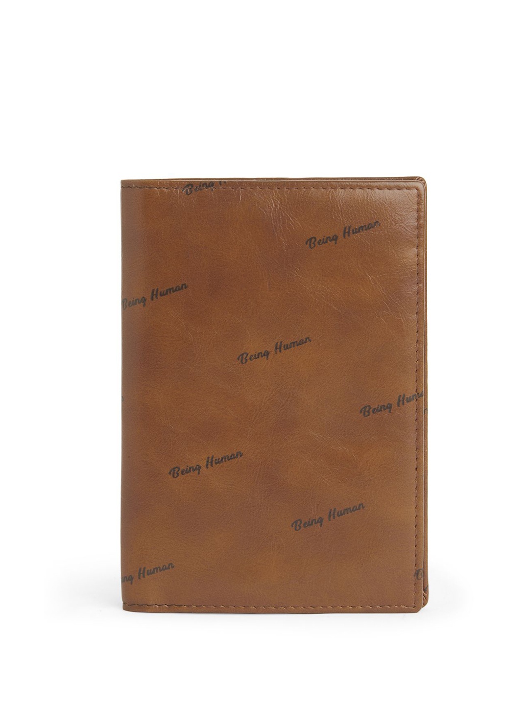 

Being Human Men Printed PU Passport Holder, Tan