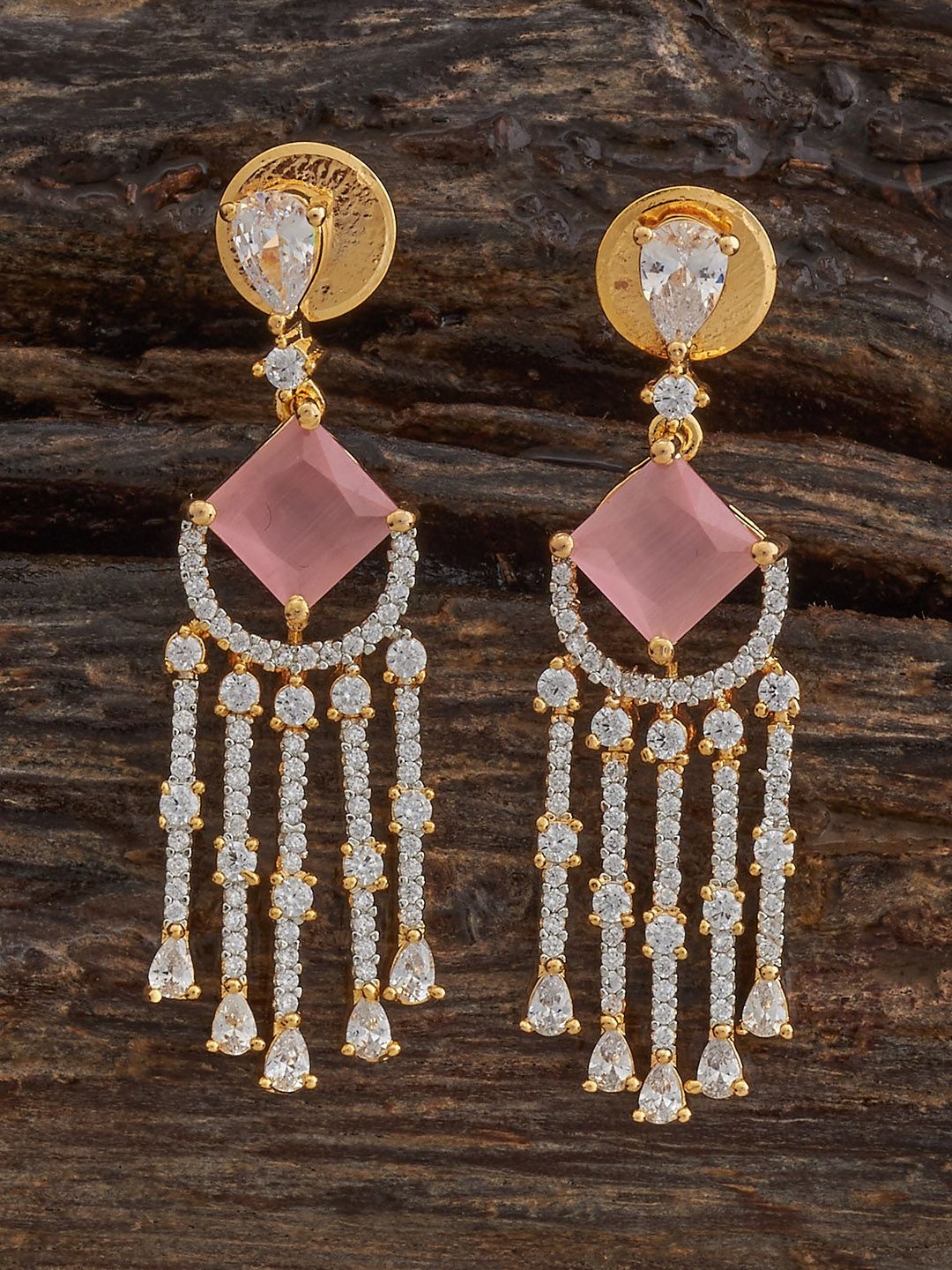 

Kushal's Fashion Jewellery Gold-Plated Zircon Party Classic Drop Earrings