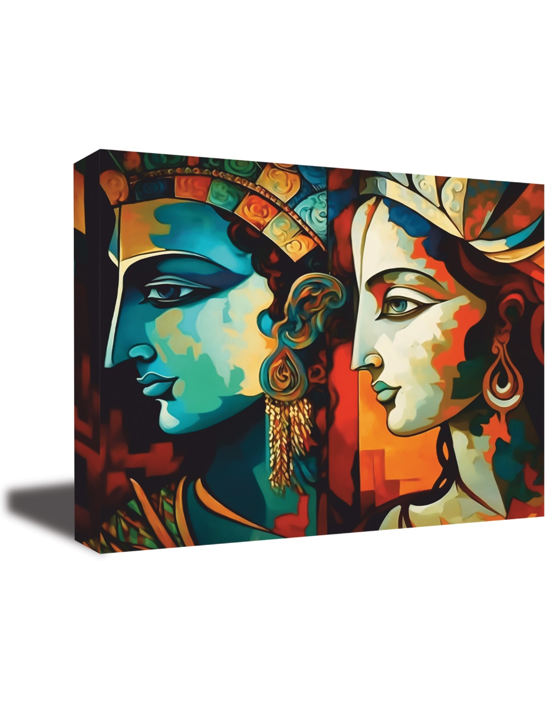 

CVANU Blue & Orange Canvas Painting Wall Art
