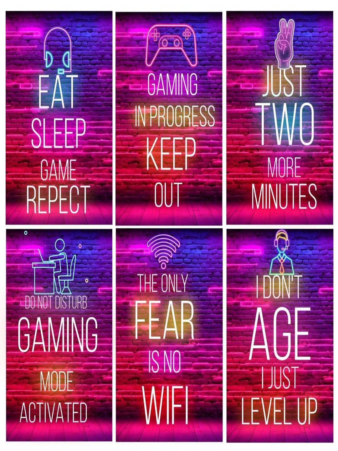 

CVANU Pink & Red 6 Pieces Abstract Printed Poster Stickers
